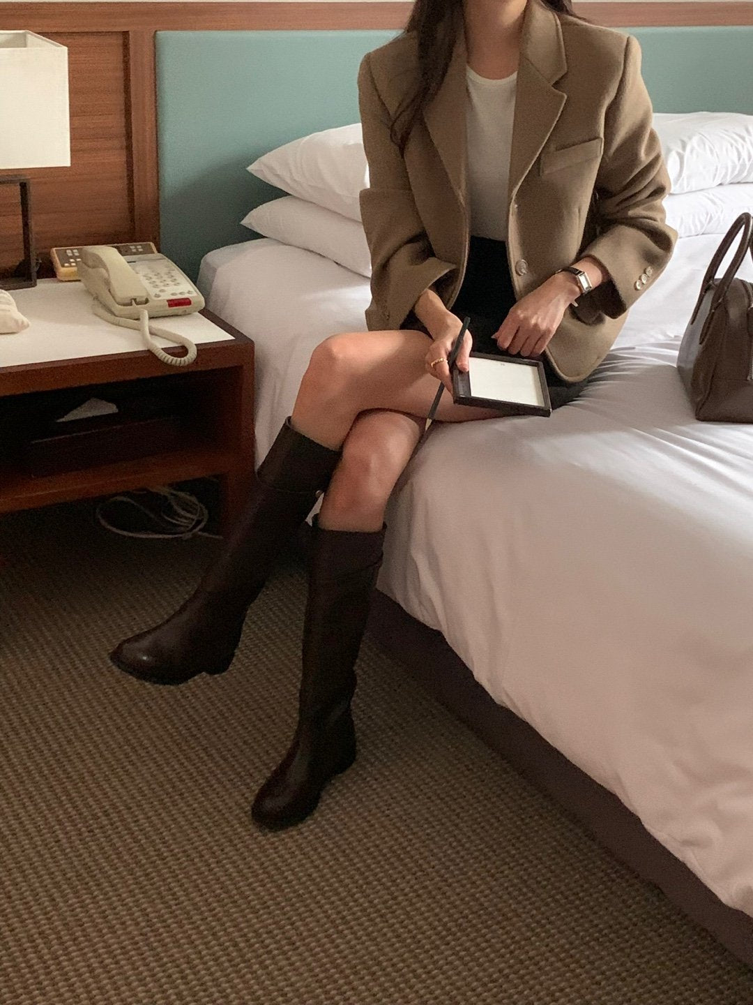 Slim Belt Long Boots