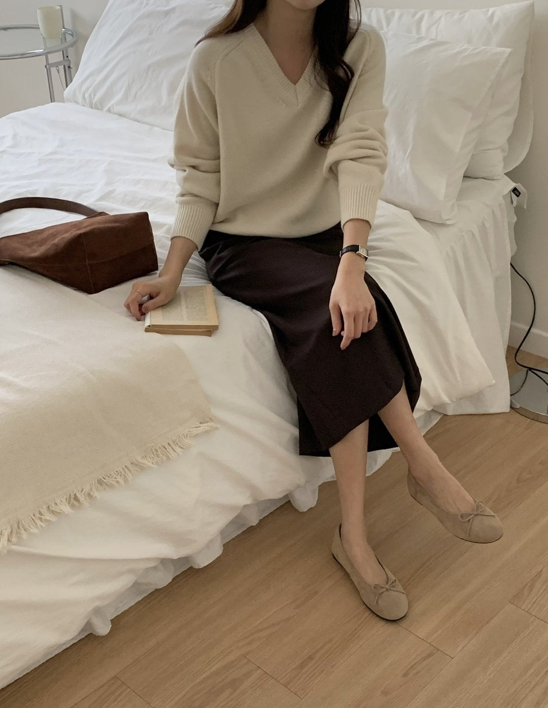 Suede 1cm Ribbon Flat