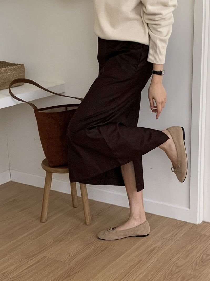 Suede 1cm Ribbon Flat