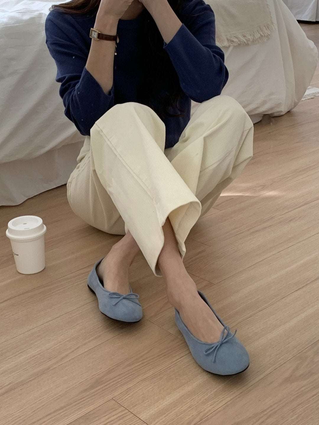 Suede 1cm Ribbon Flat