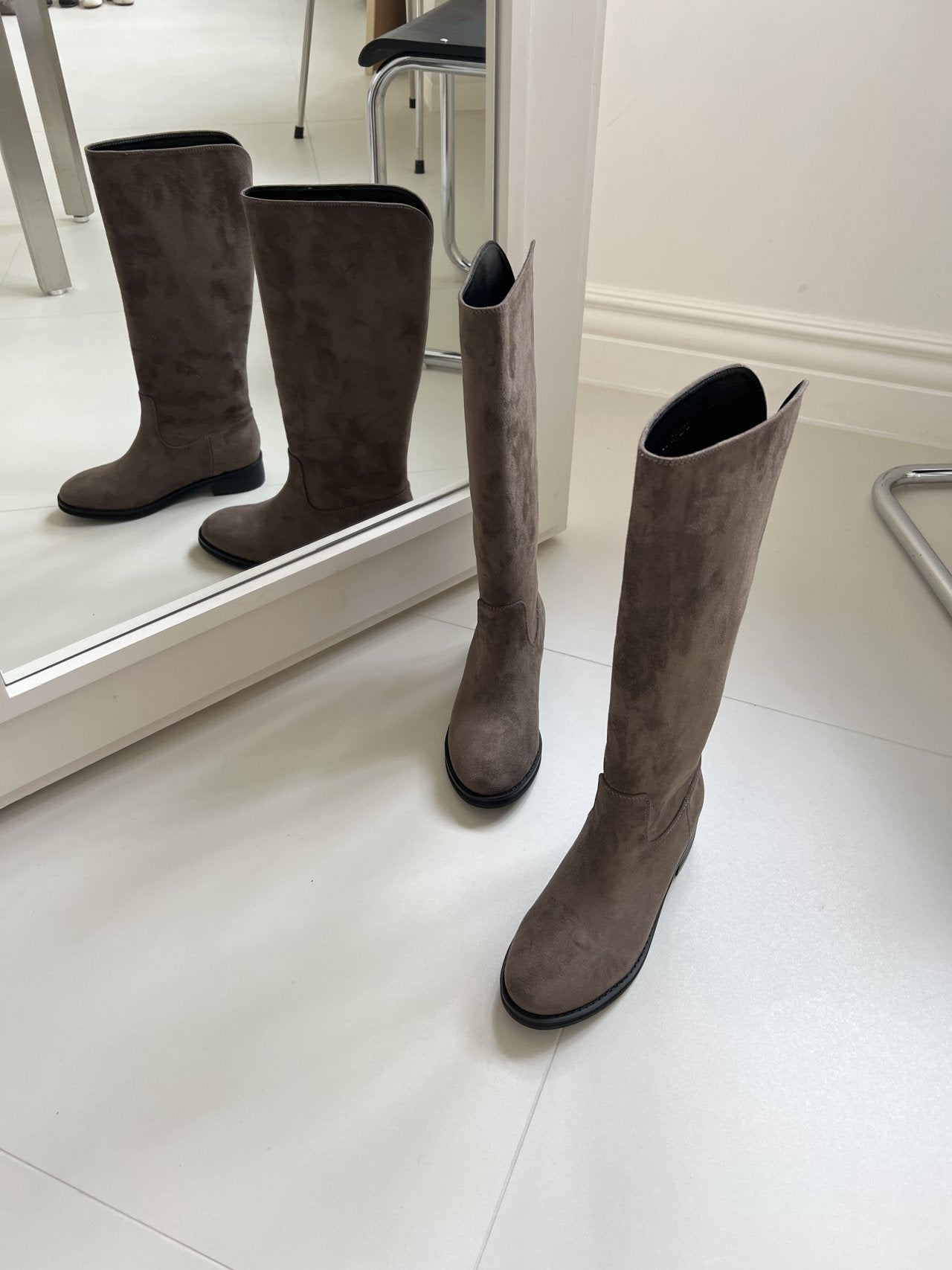 Suede Simple 2cm Long Boots