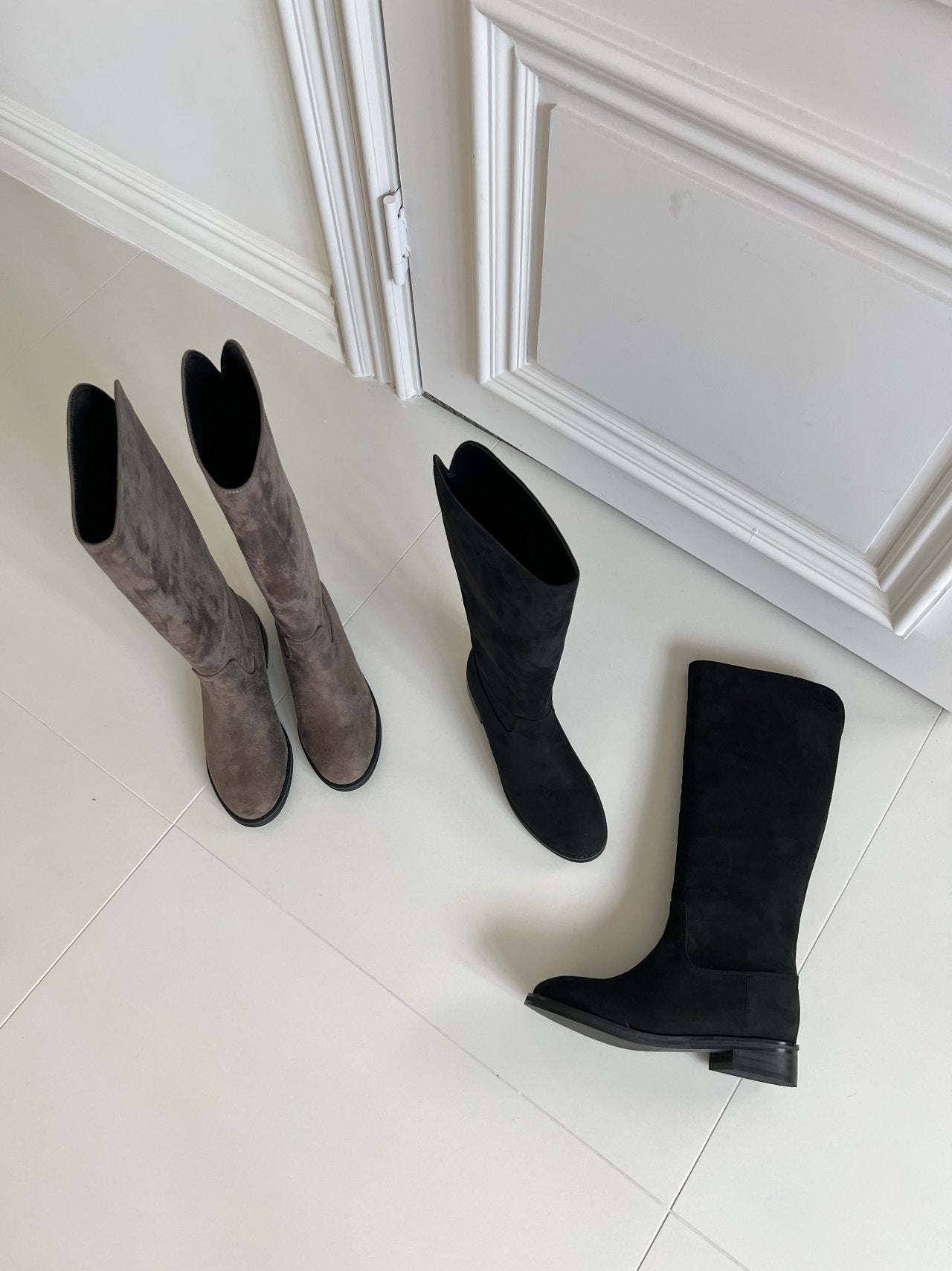 Suede Simple 2cm Long Boots