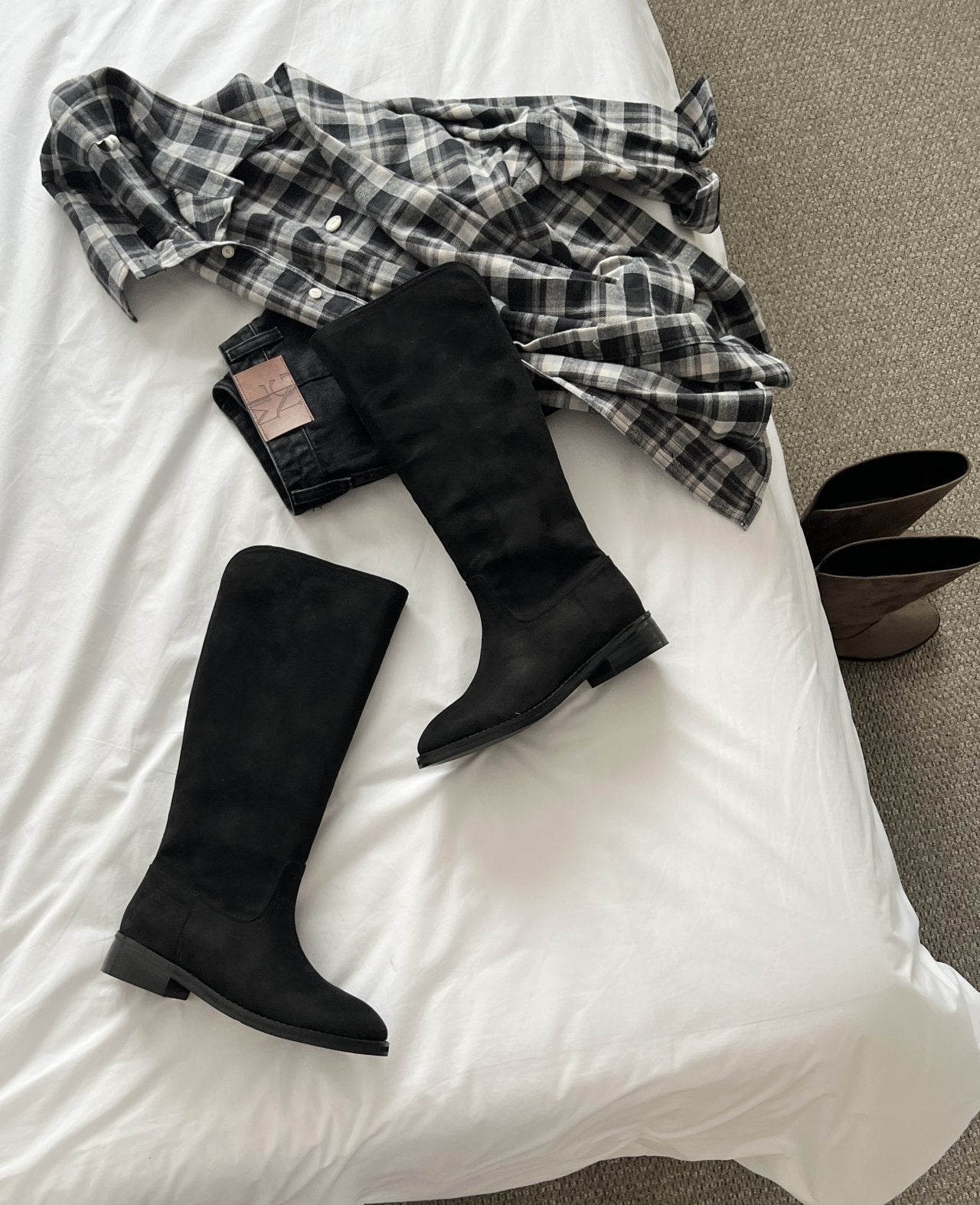 Suede Simple 2cm Long Boots