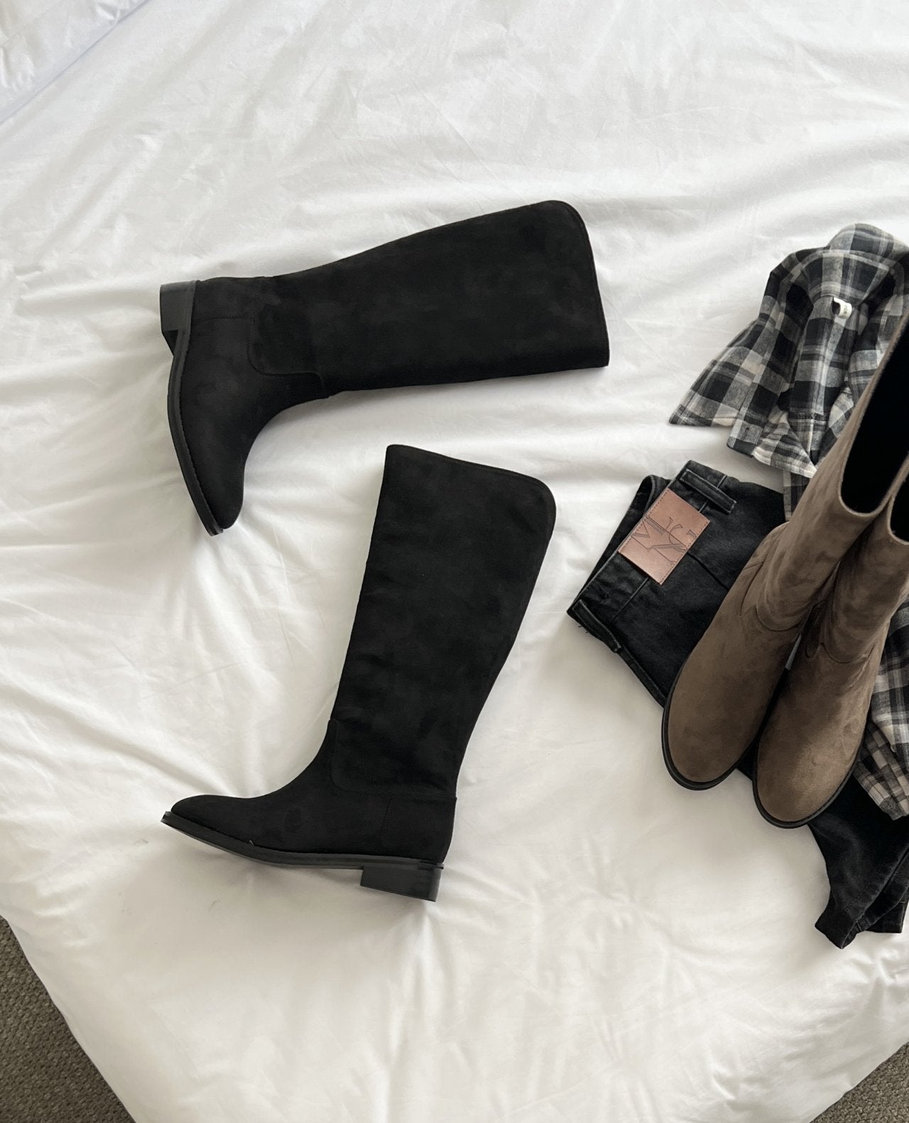 Suede Simple 2cm Long Boots