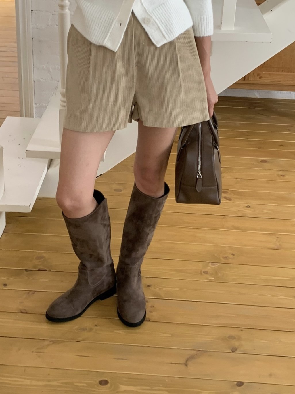 Suede Simple 2cm Long Boots