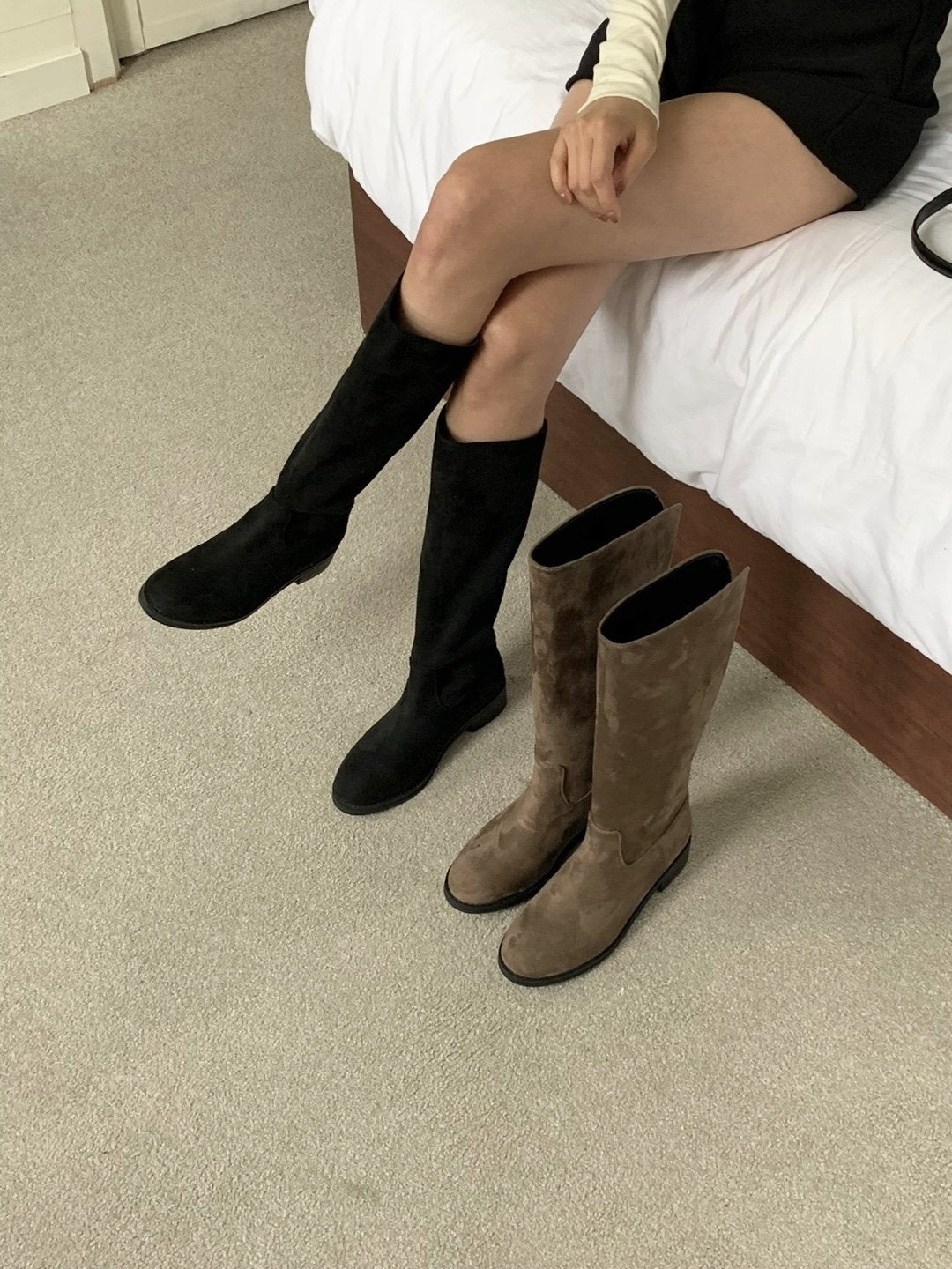 Suede Simple 2cm Long Boots