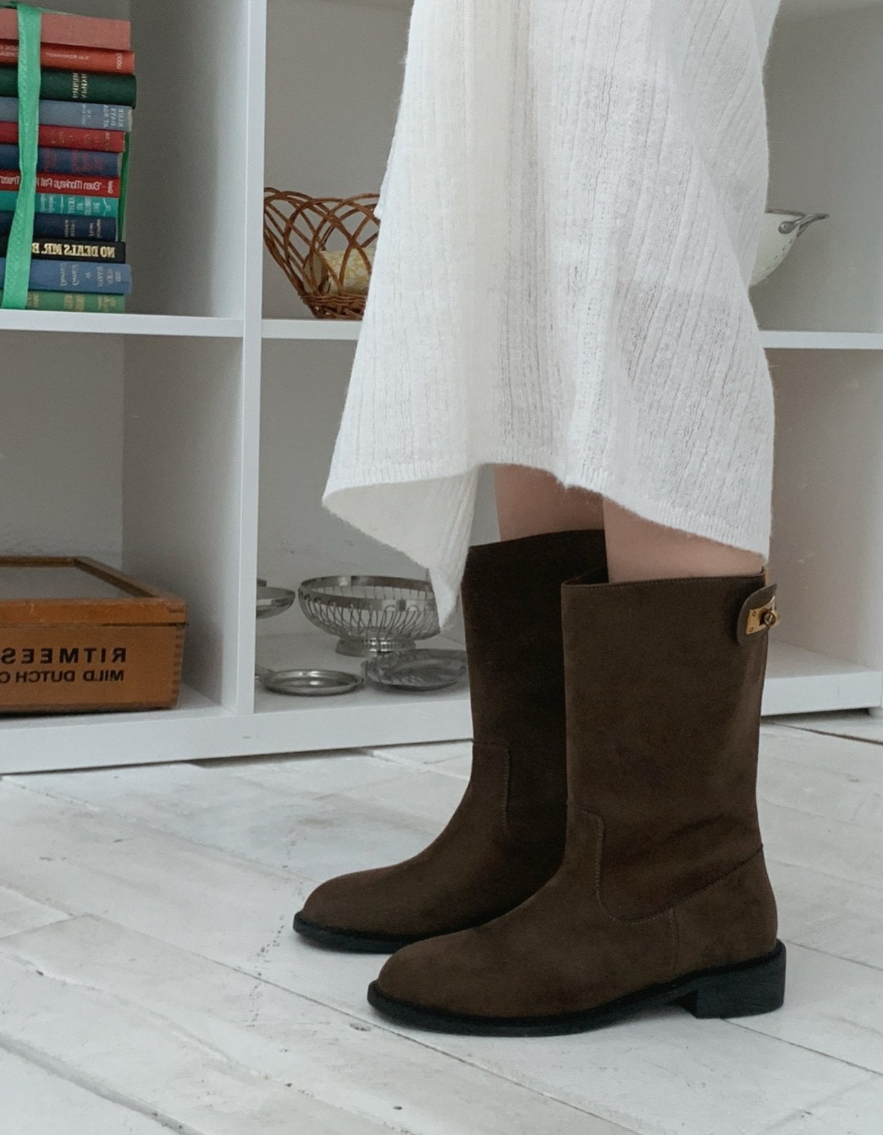 Vintage Buckle Half Boots