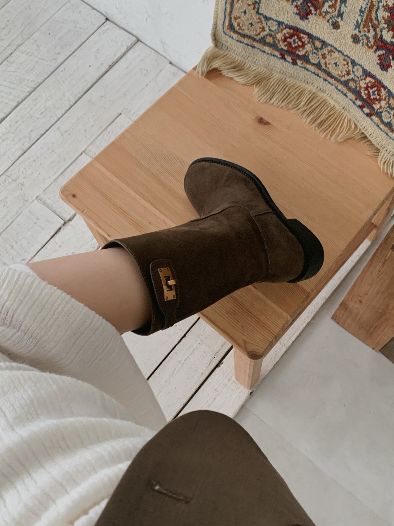 Vintage Buckle Half Boots