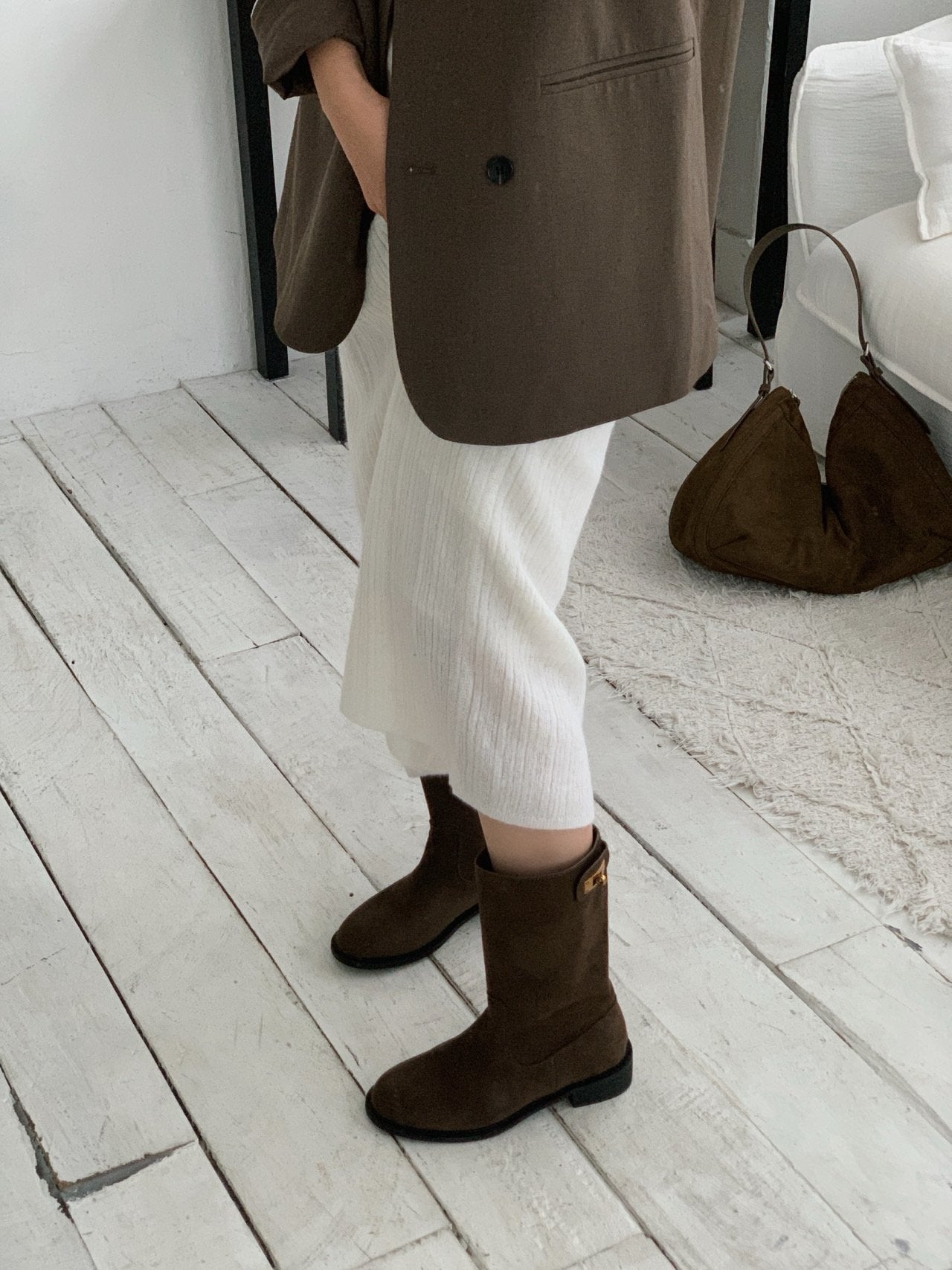 Vintage Buckle Half Boots