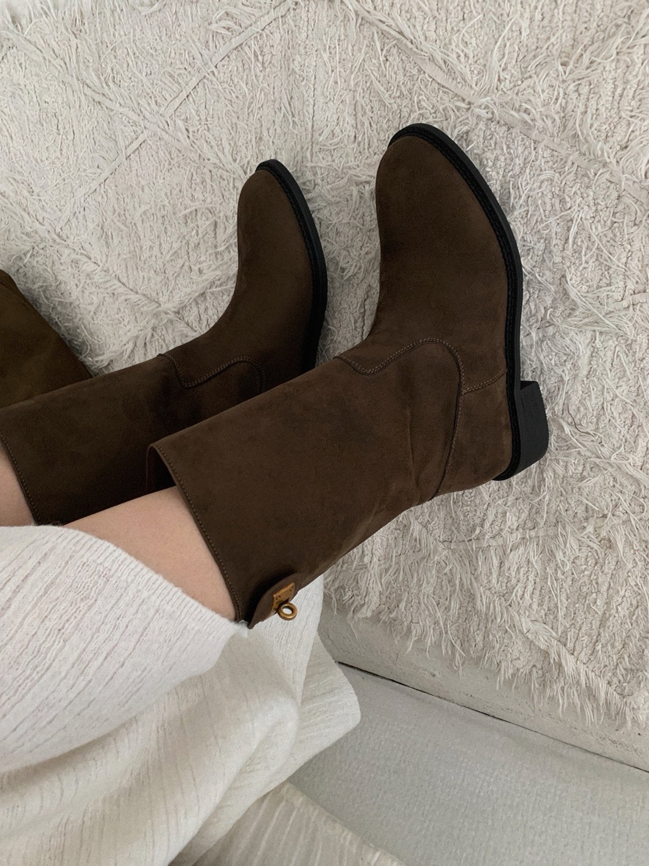 Vintage Buckle Half Boots