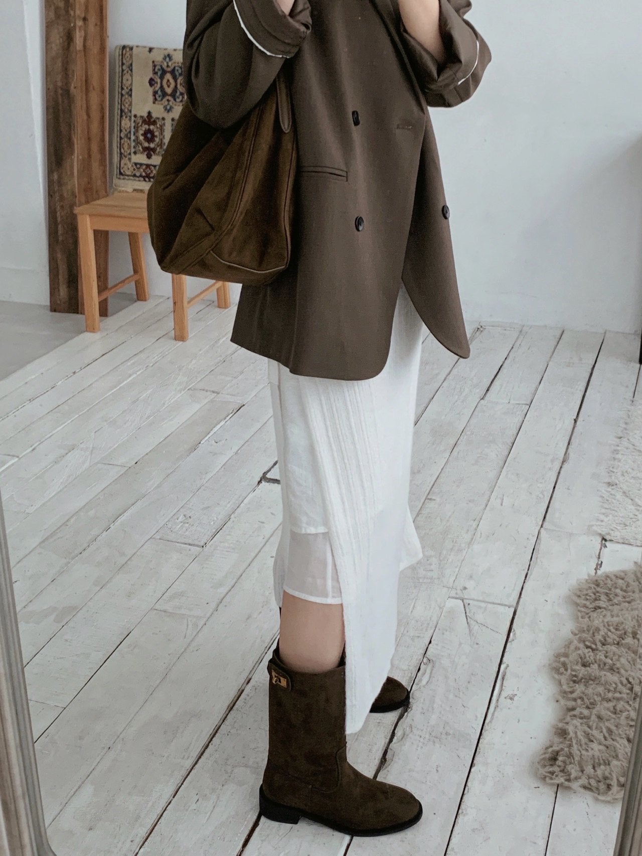 Vintage Buckle Half Boots