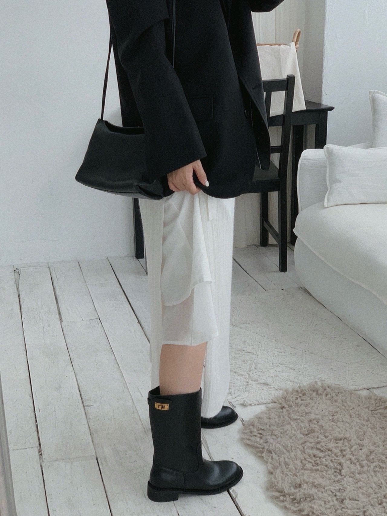 Vintage Buckle Half Boots