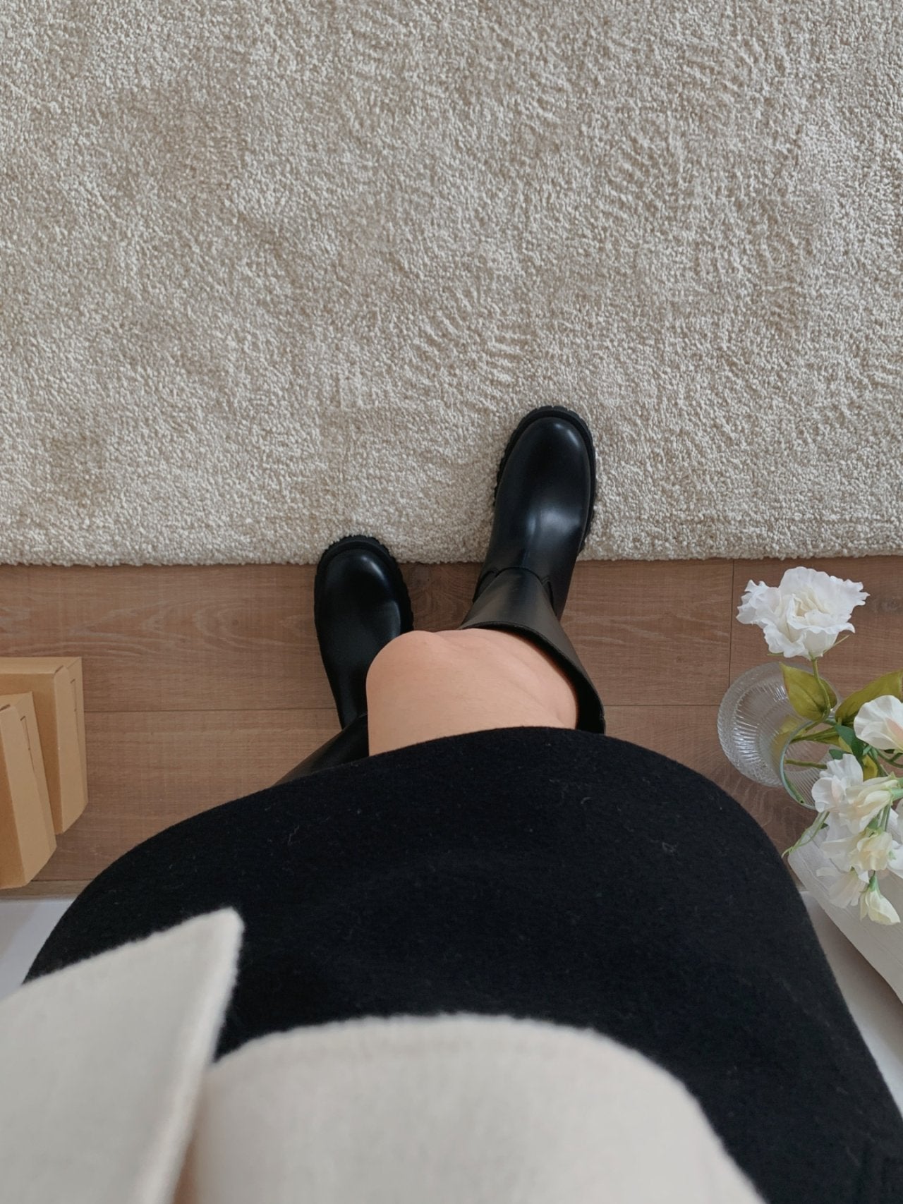 Classic Gold Ring Lightweight Long Boots