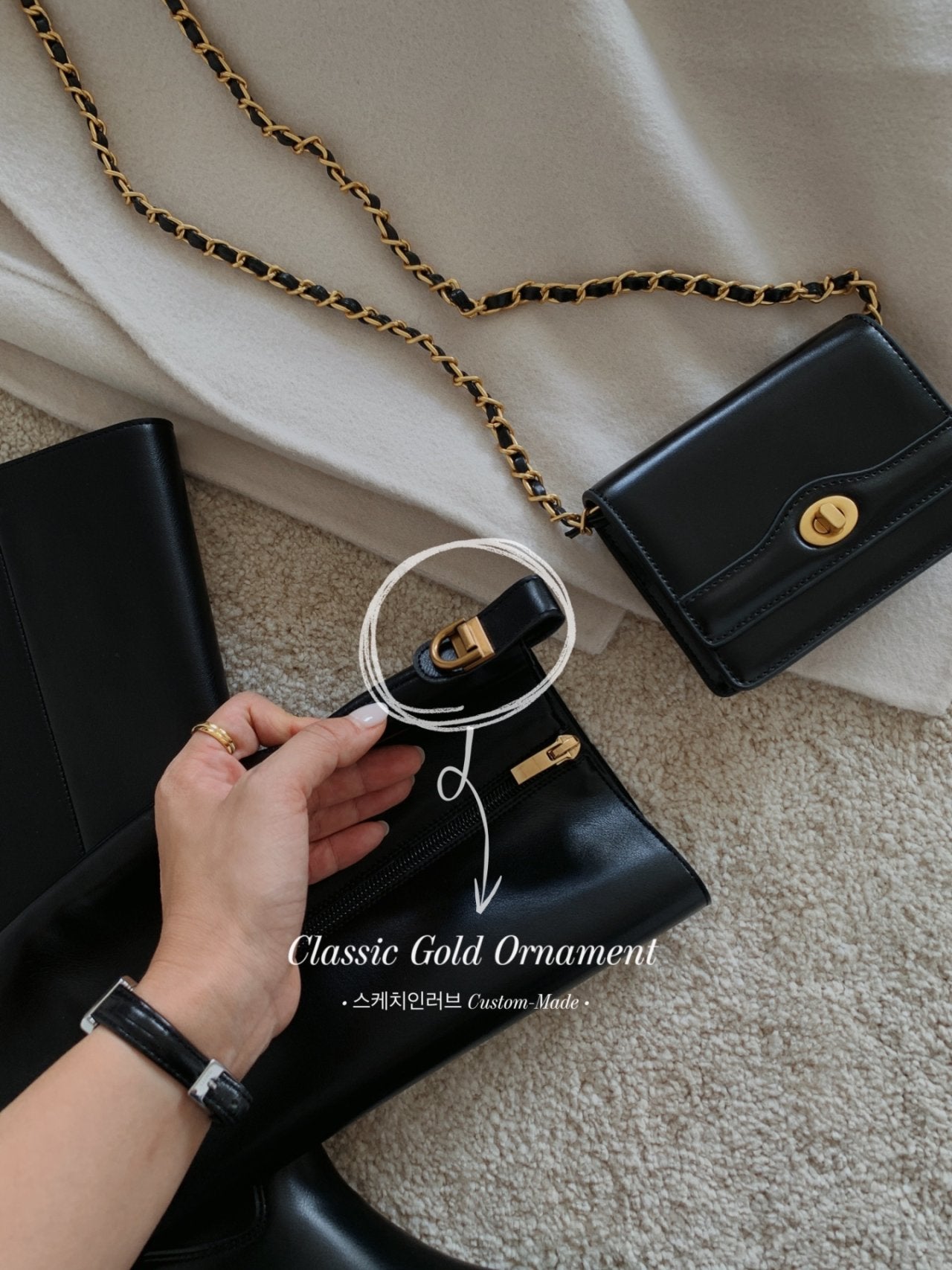 Classic Gold Ring Lightweight Long Boots