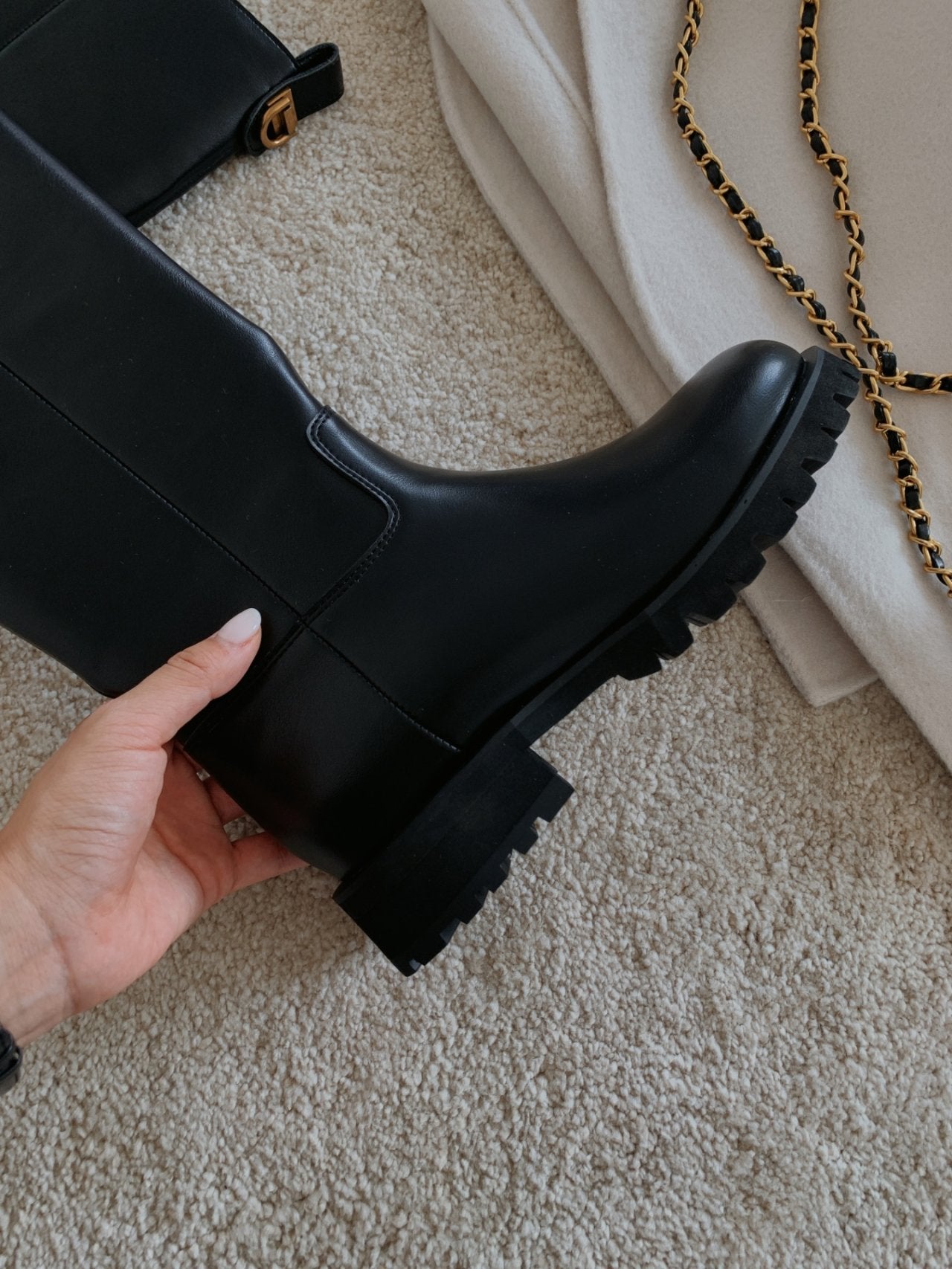 Classic Gold Ring Lightweight Long Boots