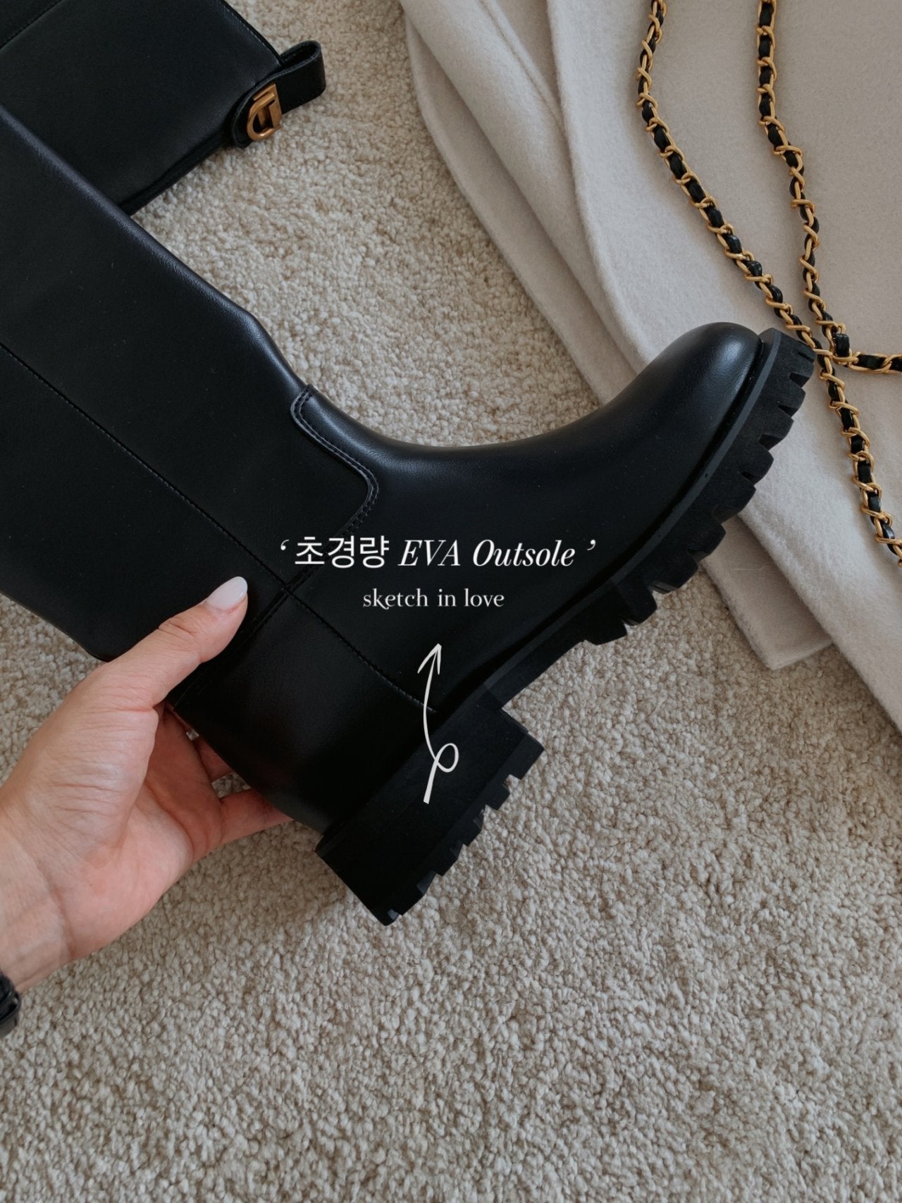 Classic Gold Ring Lightweight Long Boots