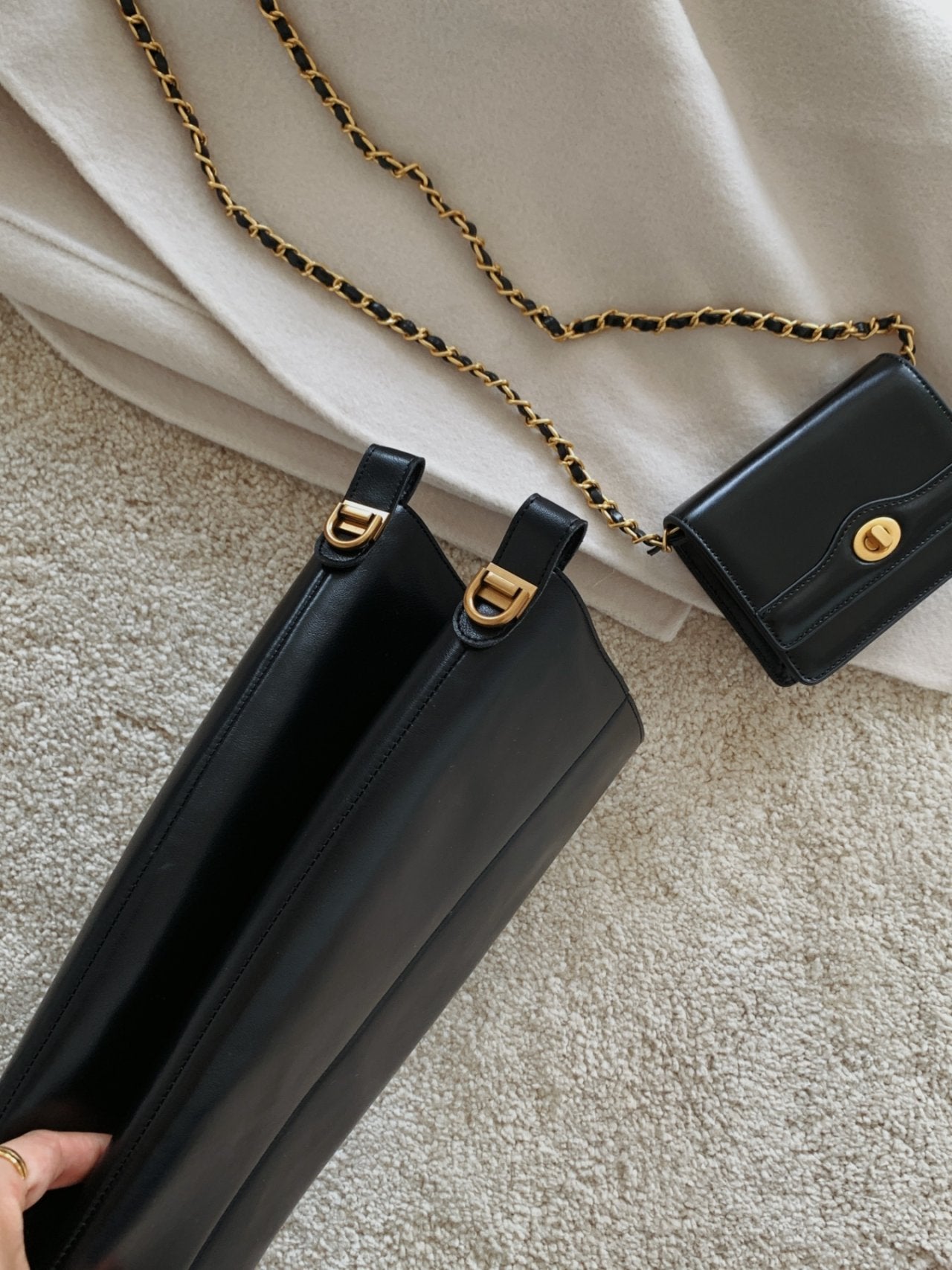 Classic Gold Ring Lightweight Long Boots