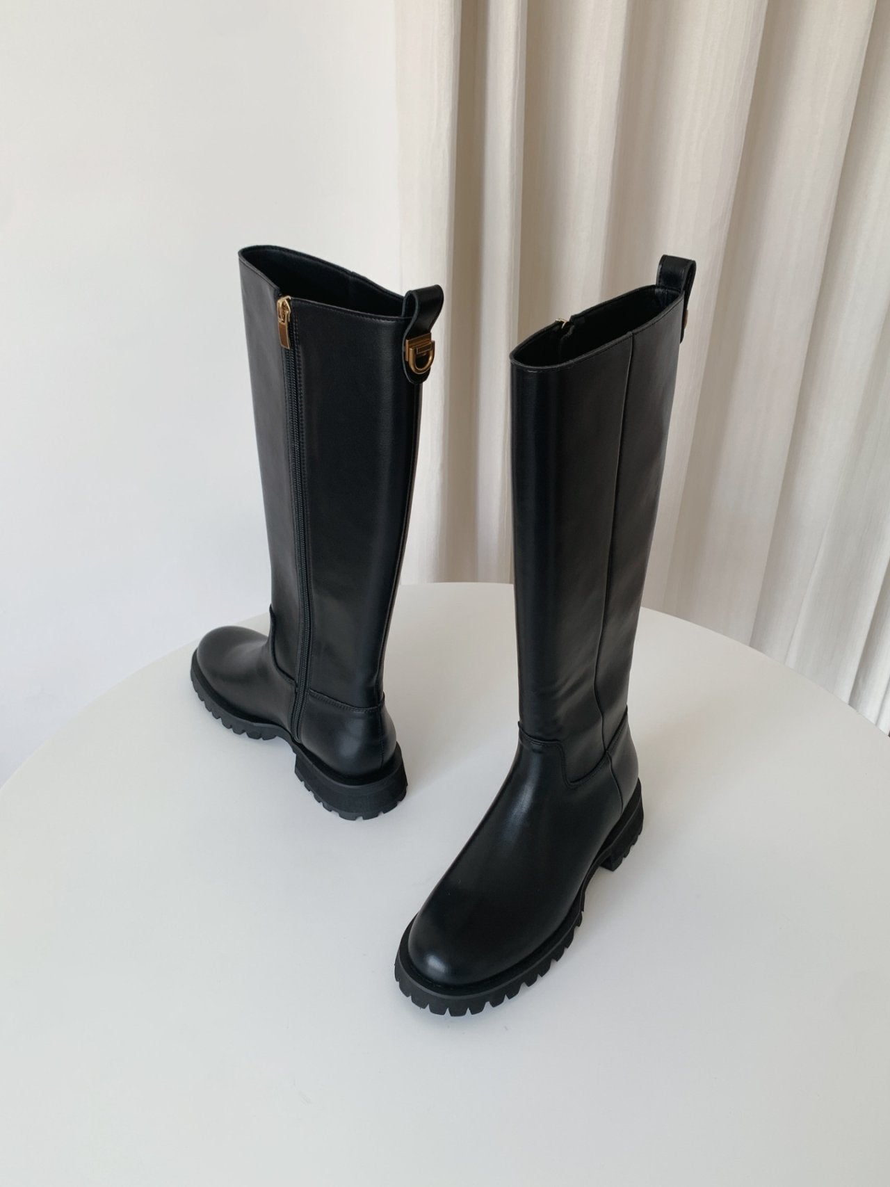Classic Gold Ring Lightweight Long Boots