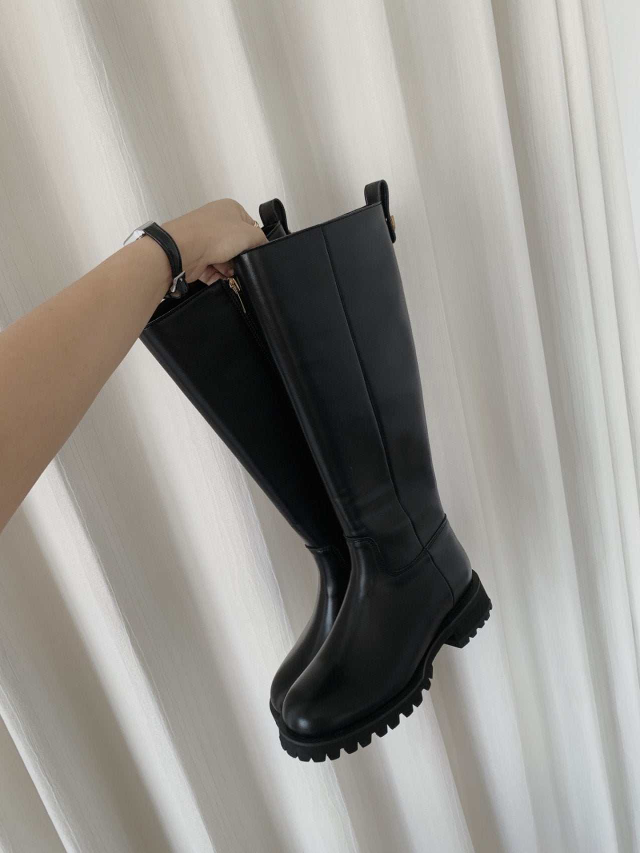 Classic Gold Ring Lightweight Long Boots