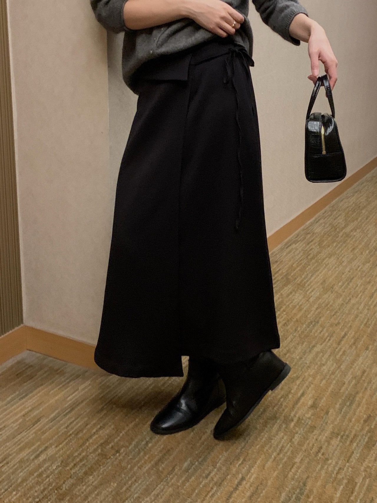 wool wrap skirt-2col