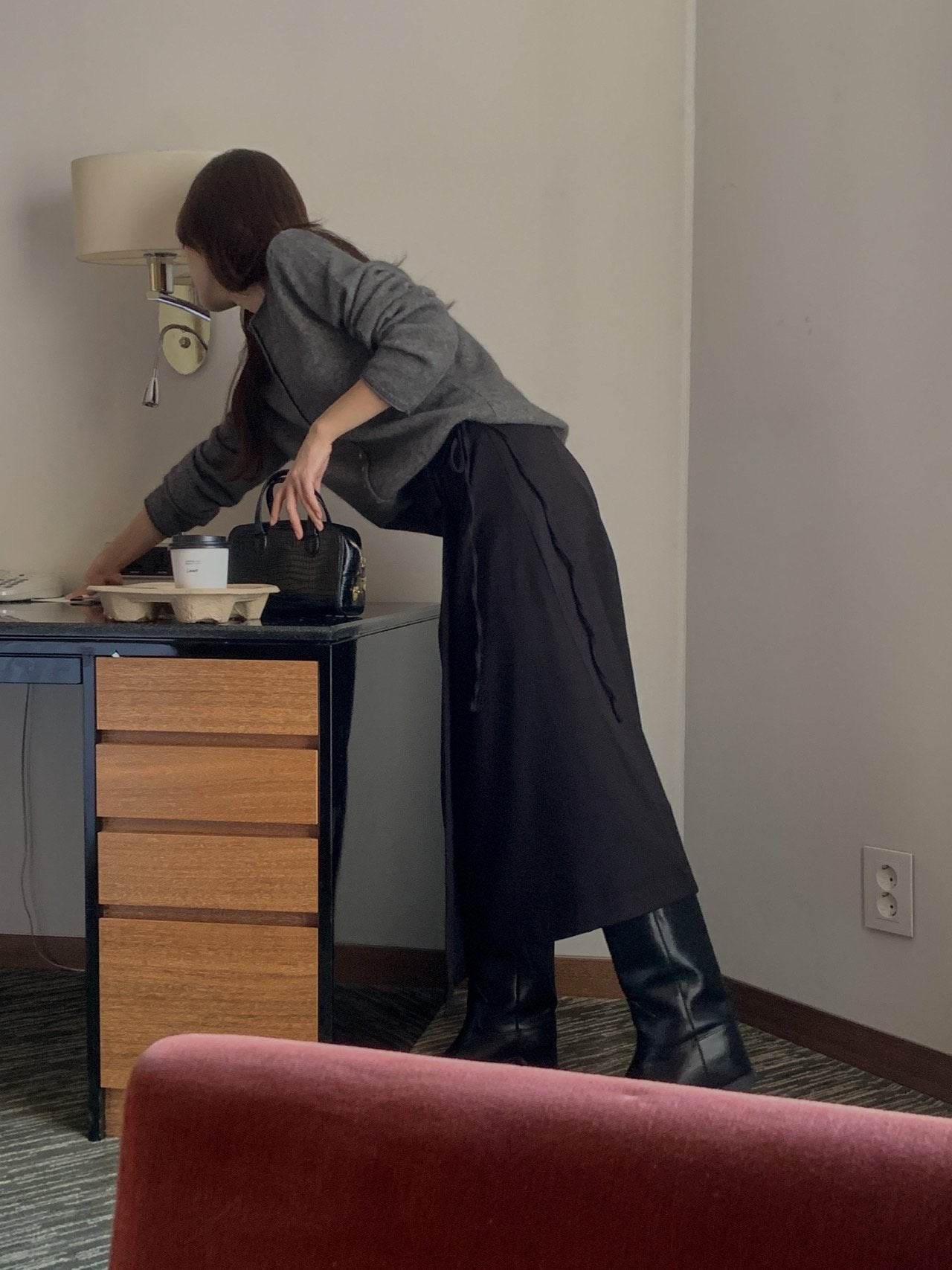 wool wrap skirt-2col