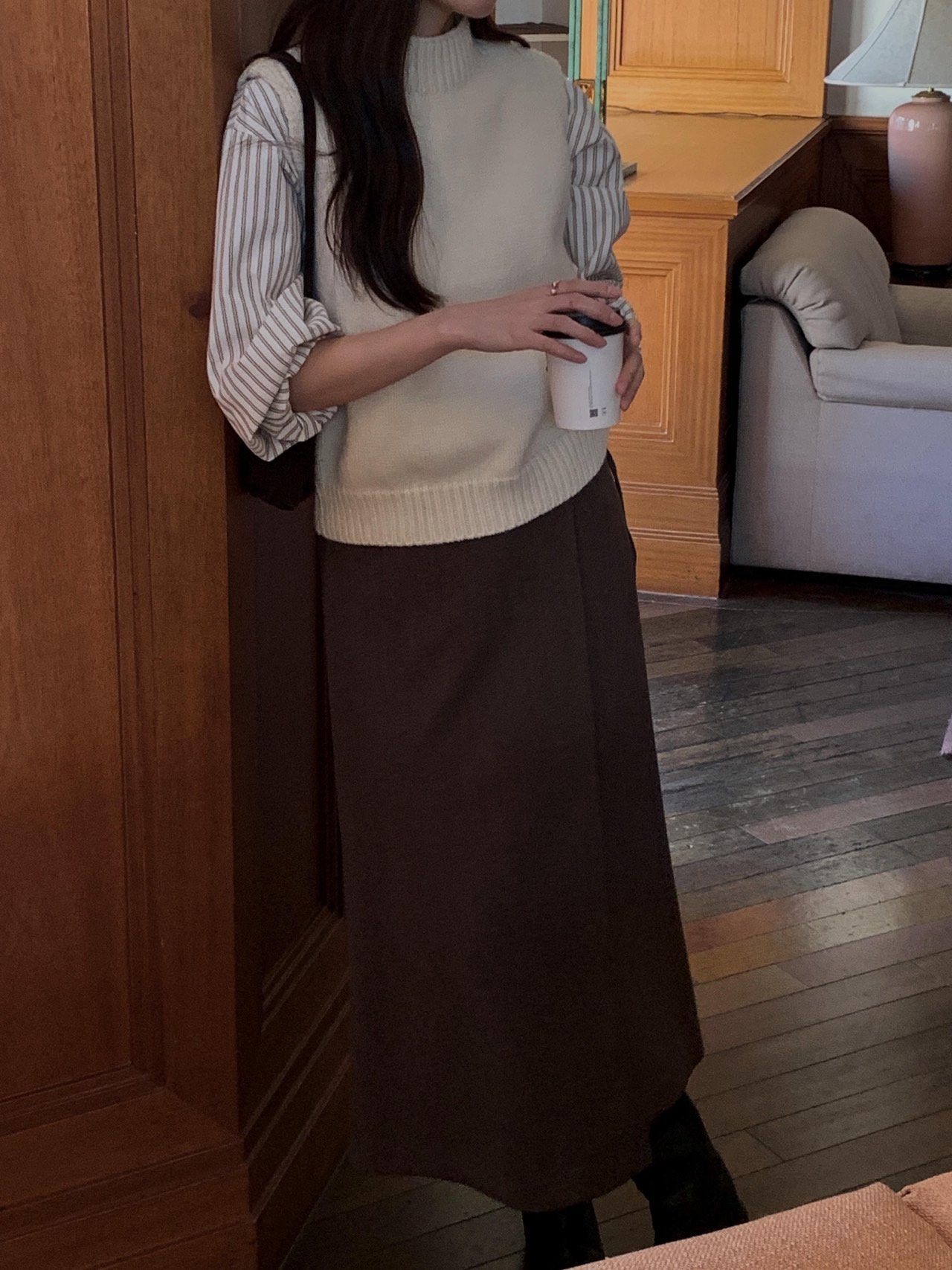 wool wrap skirt-2col