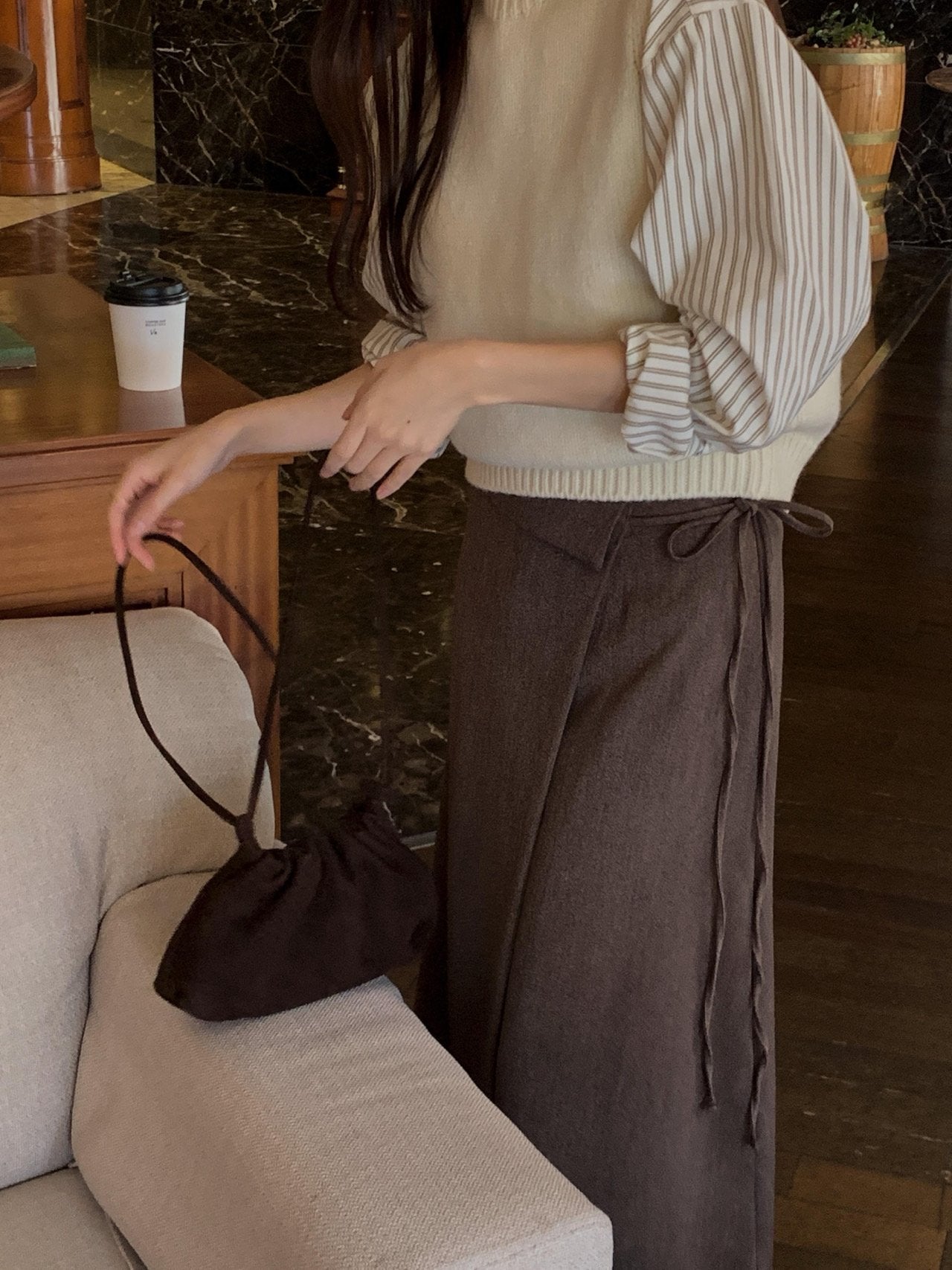 wool wrap skirt-2col