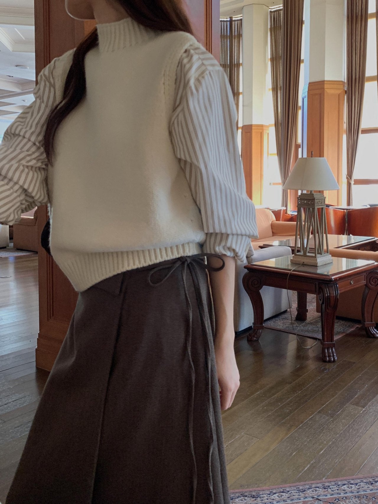 wool wrap skirt-2col