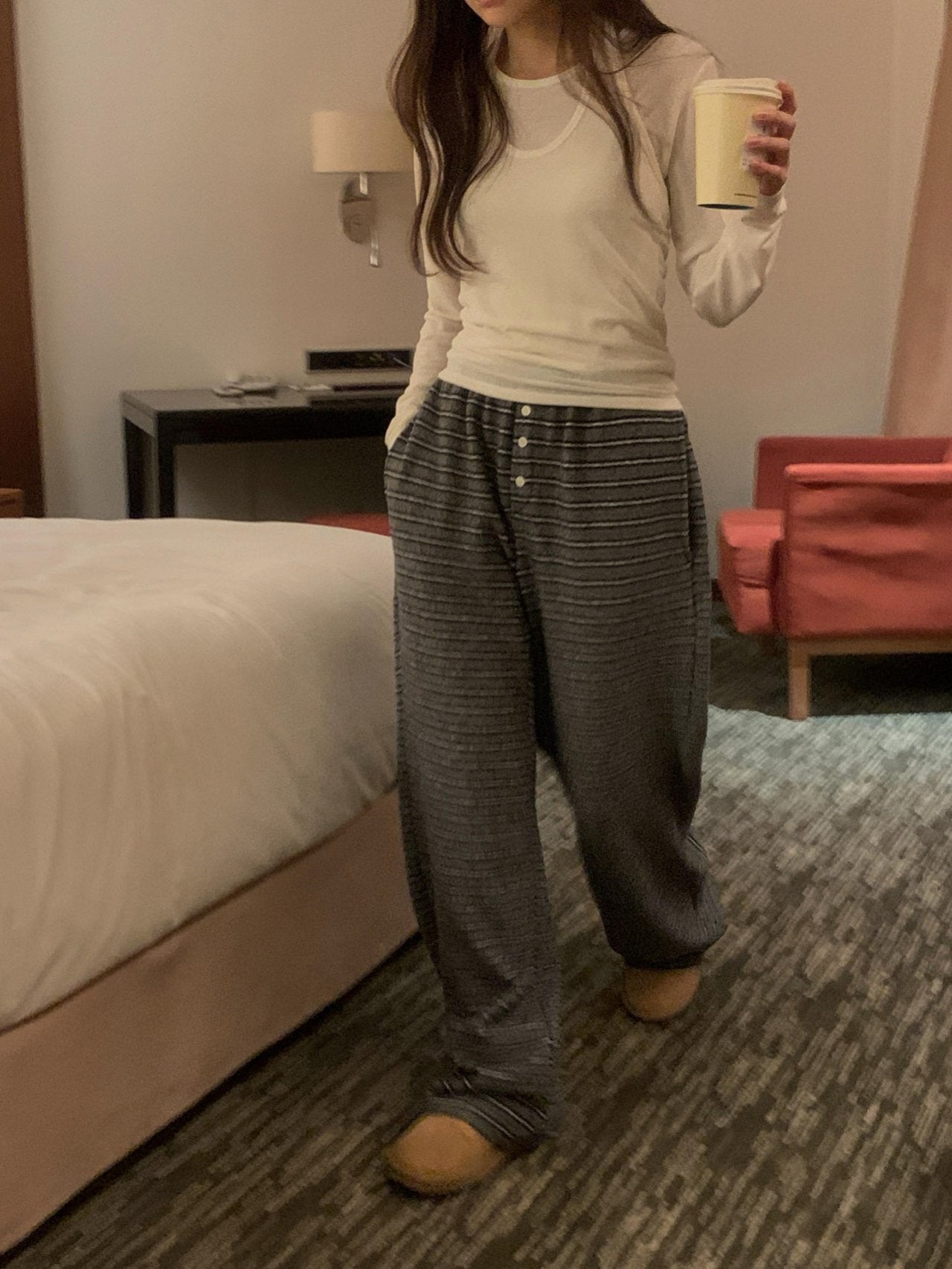 Bay s.t hood zip-up&pants-2col