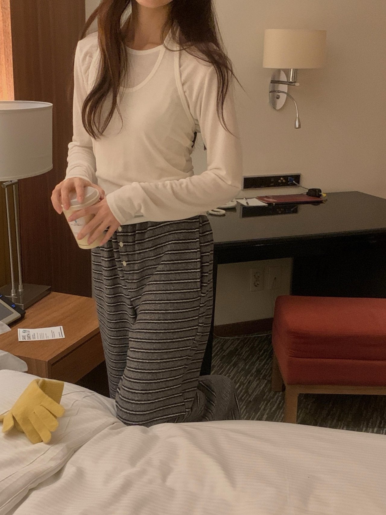 Bay s.t hood zip-up&pants-2col