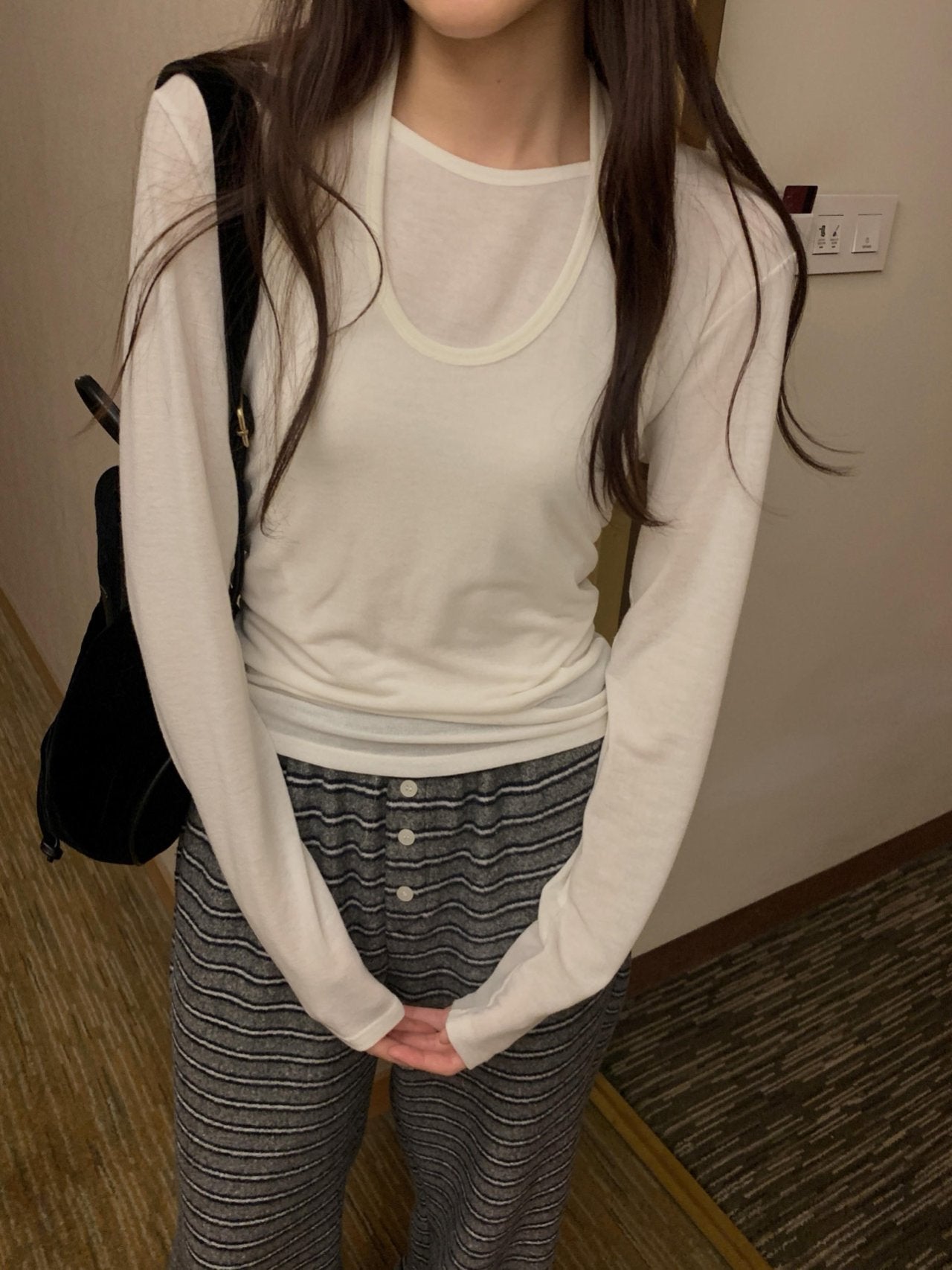 Bay s.t hood zip-up&pants-2col