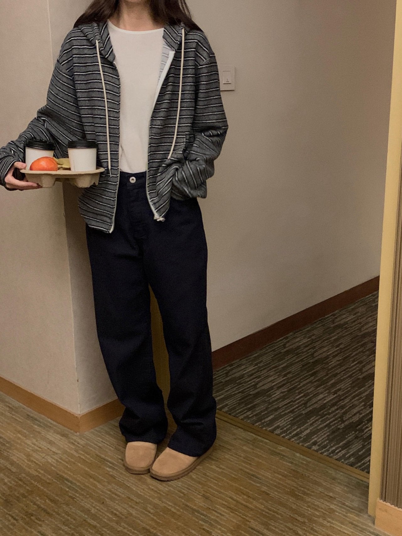 Bay s.t hood zip-up&pants-2col