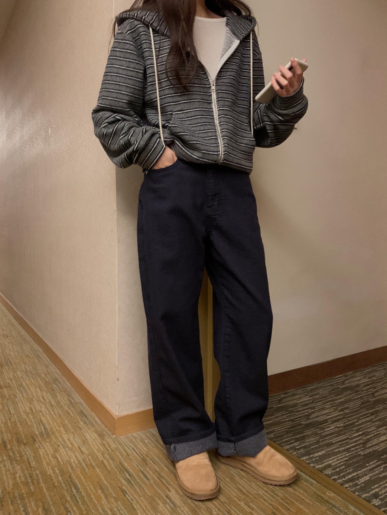 Bay s.t hood zip-up&pants-2col