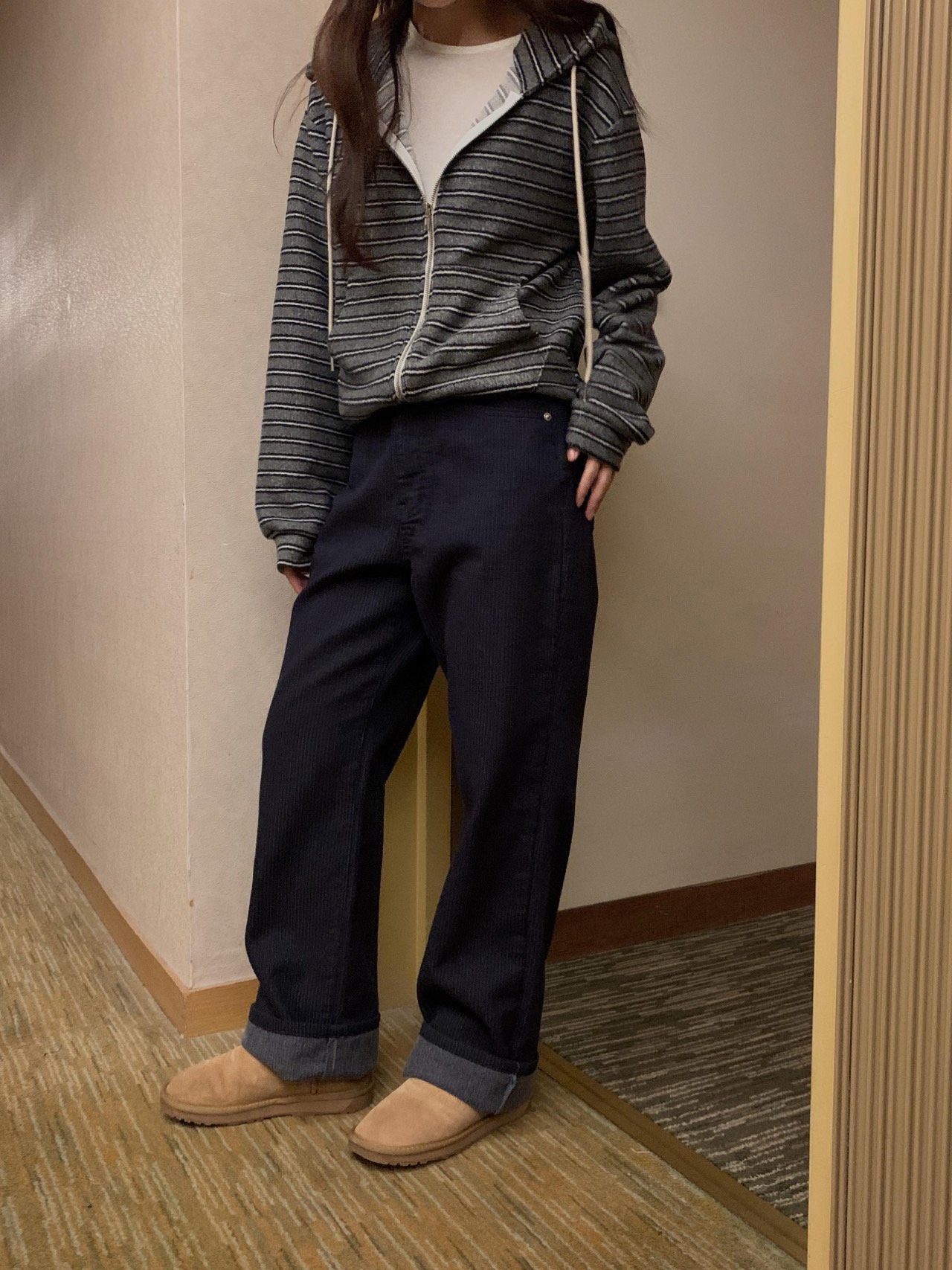 Bay s.t hood zip-up&pants-2col