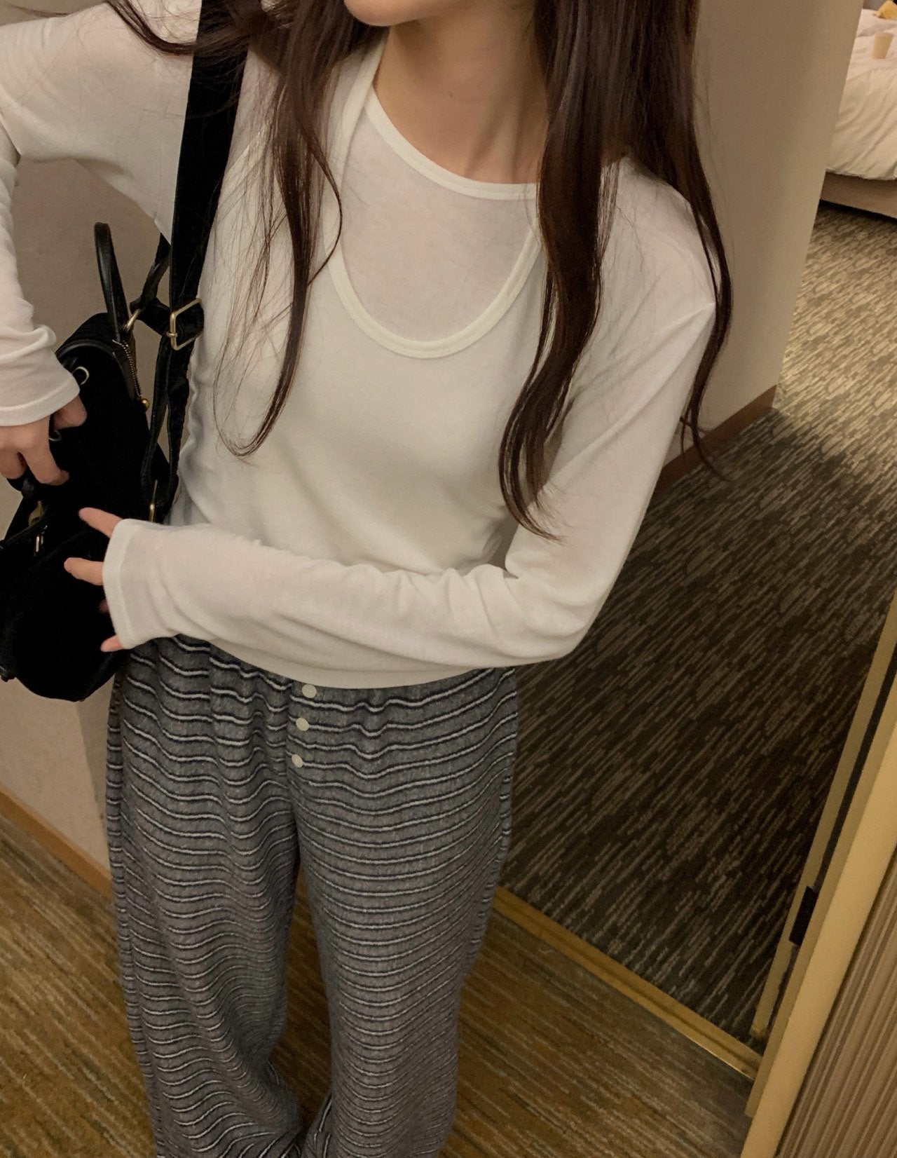 Halter sleeveless& T set-3col