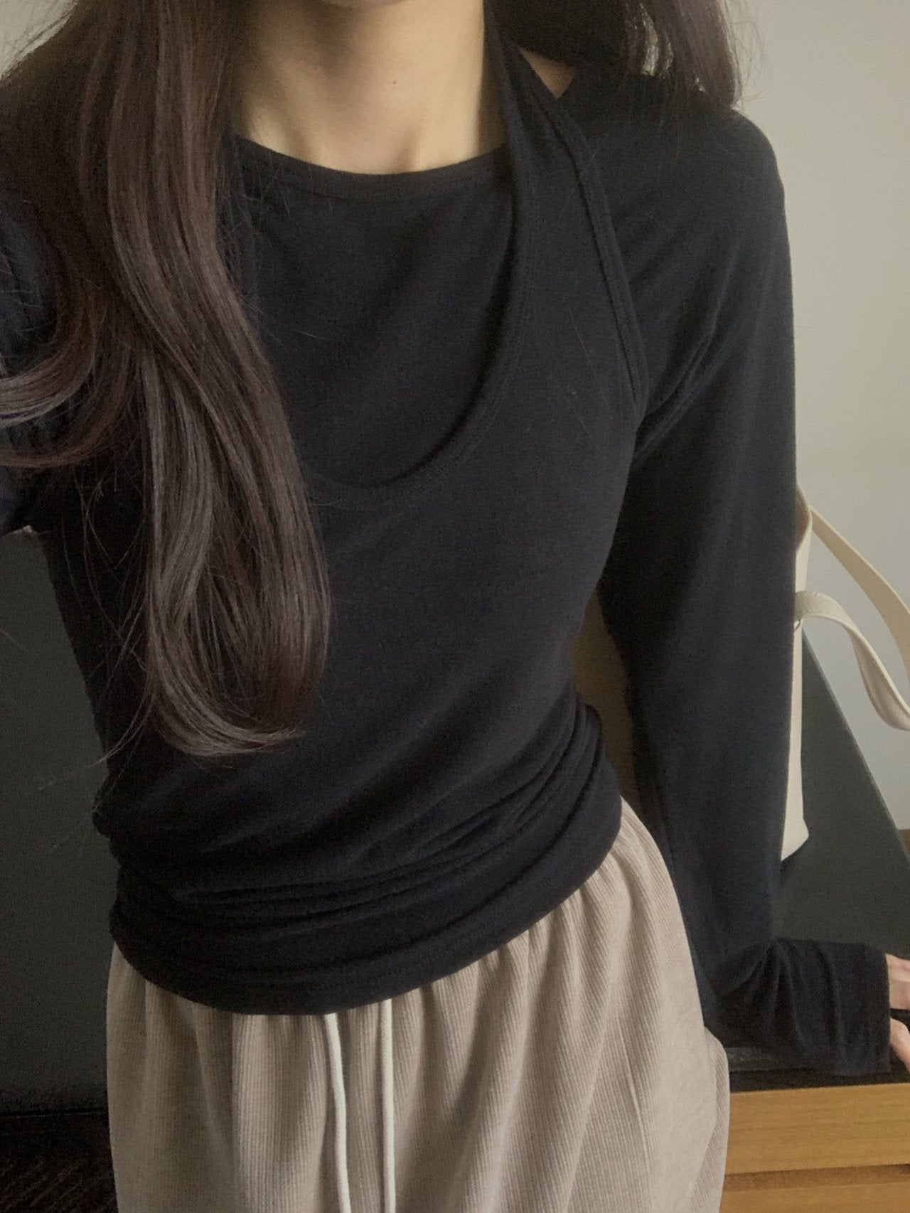 Halter sleeveless& T set-3col