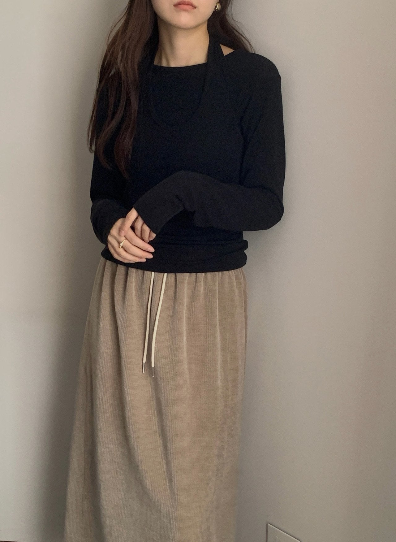 Halter sleeveless& T set-3col