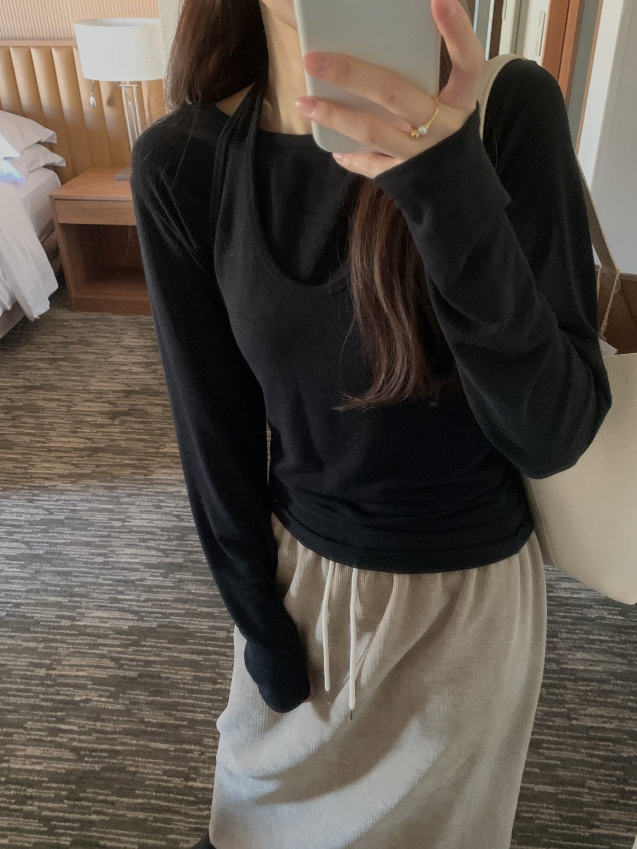 Halter sleeveless& T set-3col