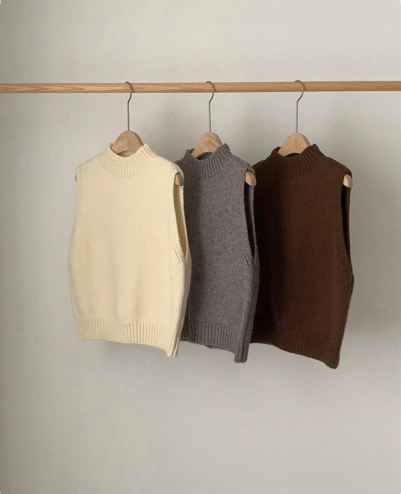 Knit vest-3col