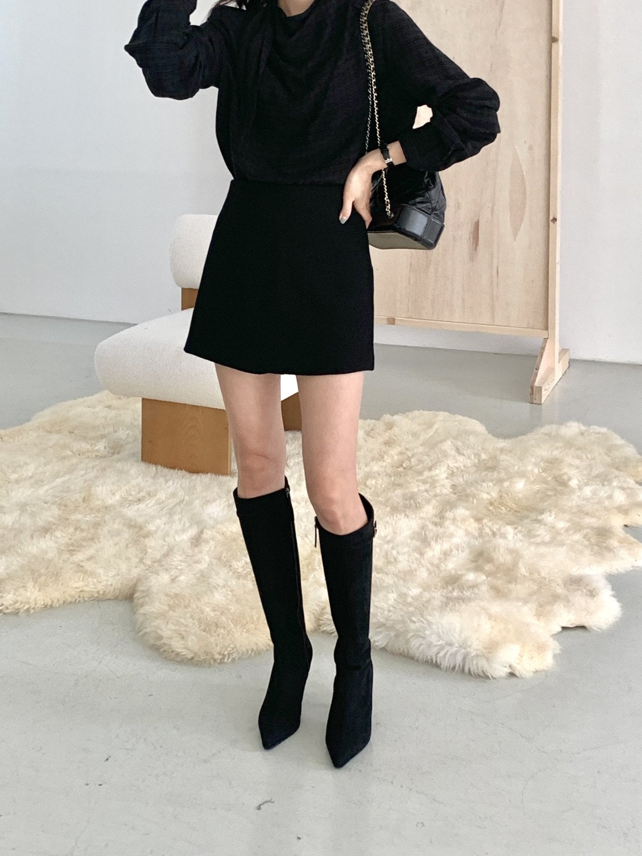 Suede 7cm long boots