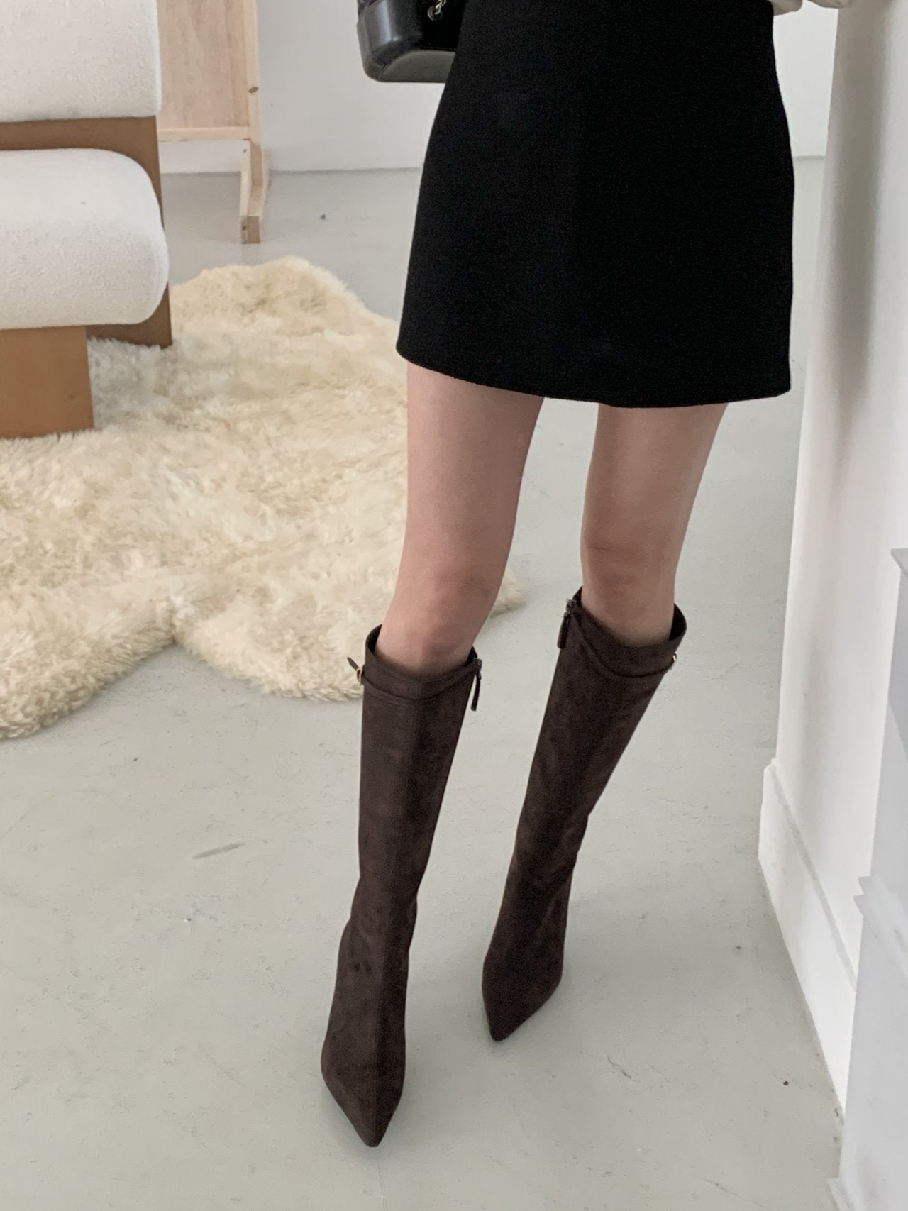 Suede 7cm long boots