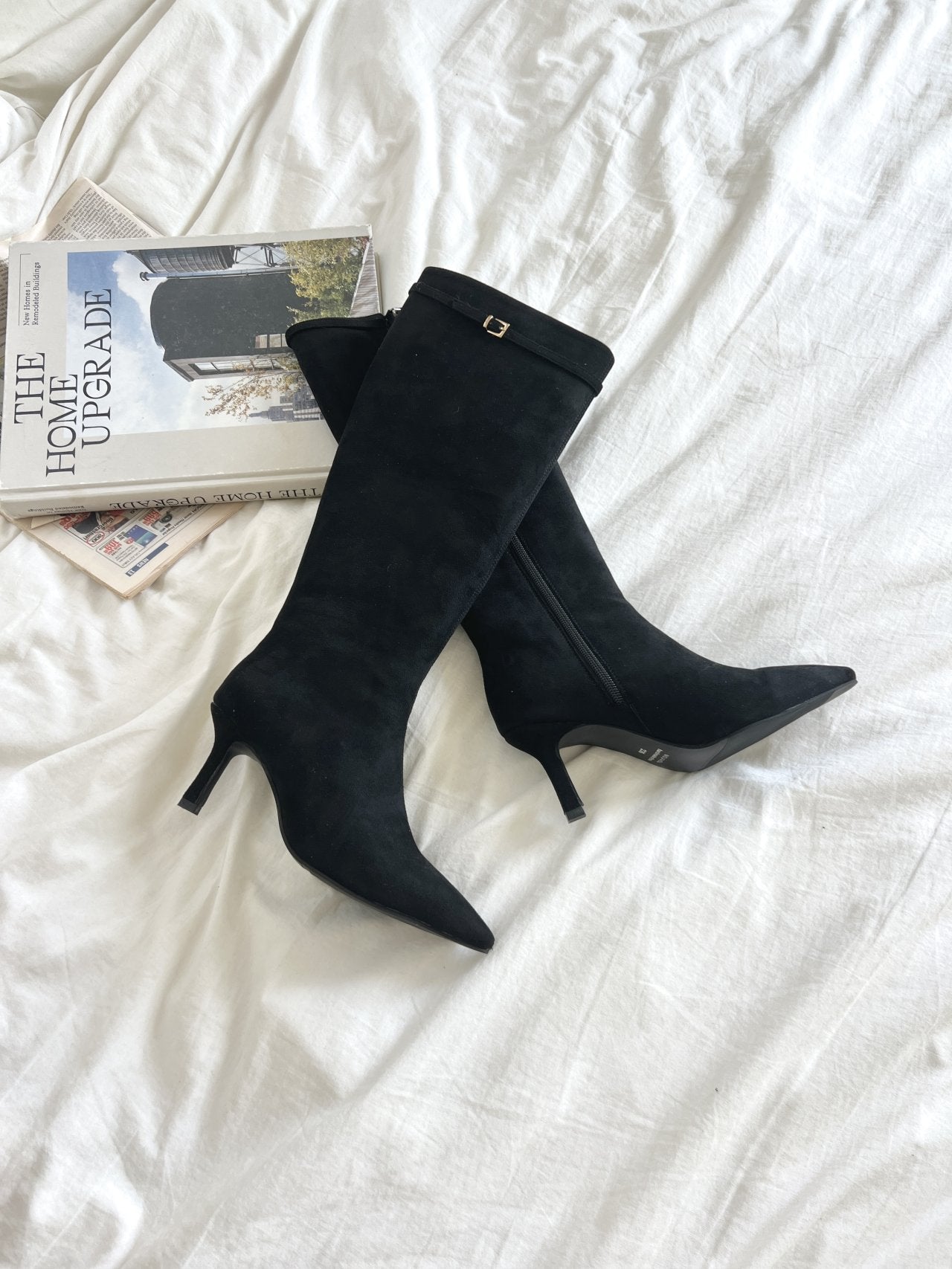 Suede 7cm long boots