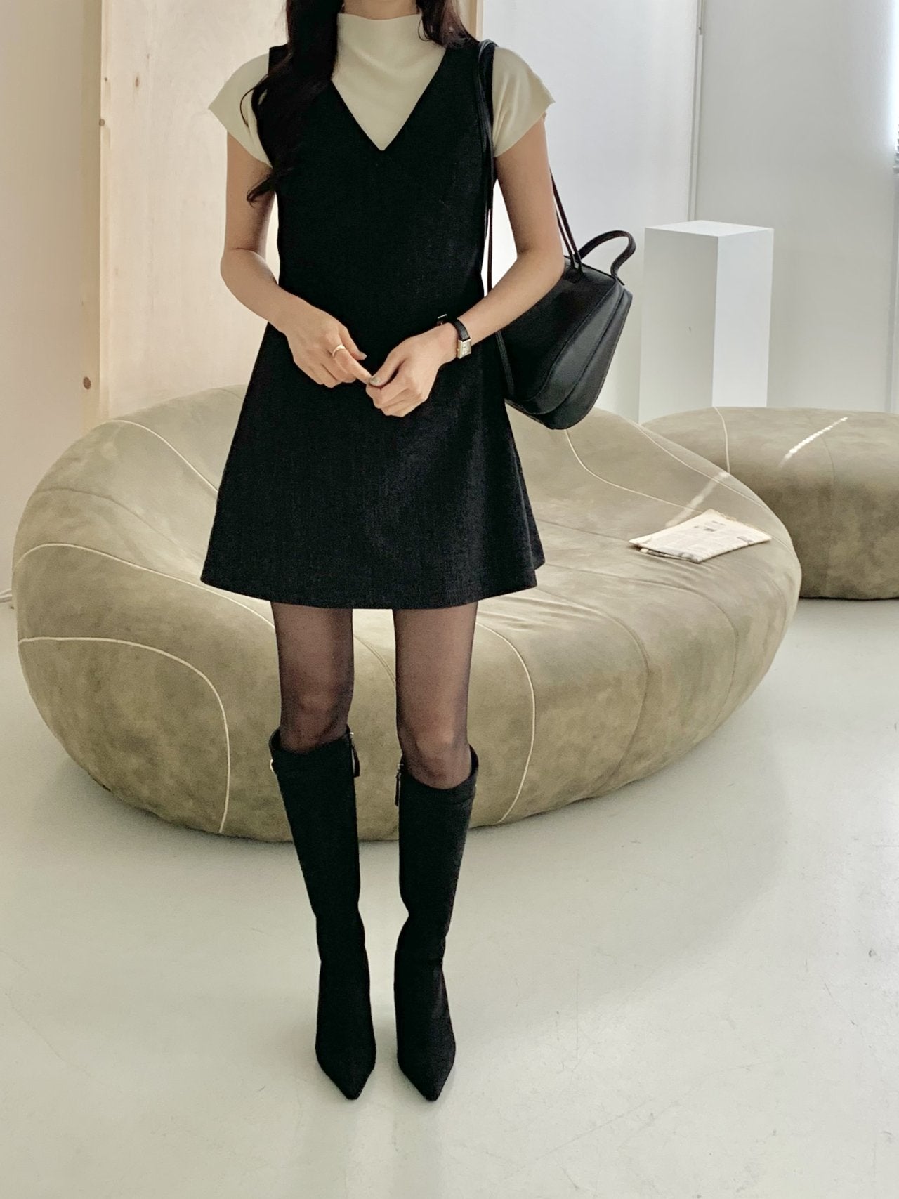 Suede 7cm long boots