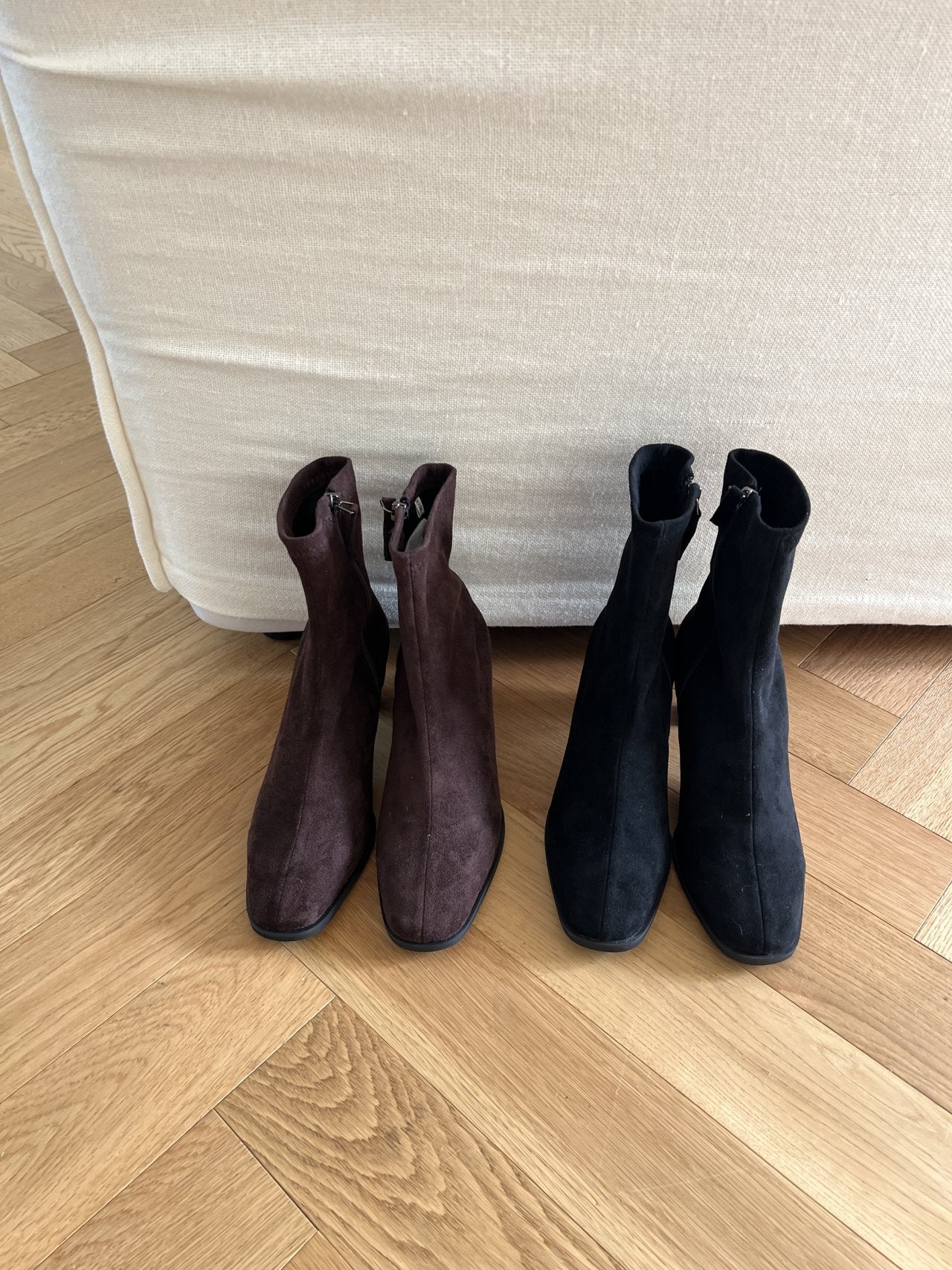 Suede Round 7cm Ankle Boots