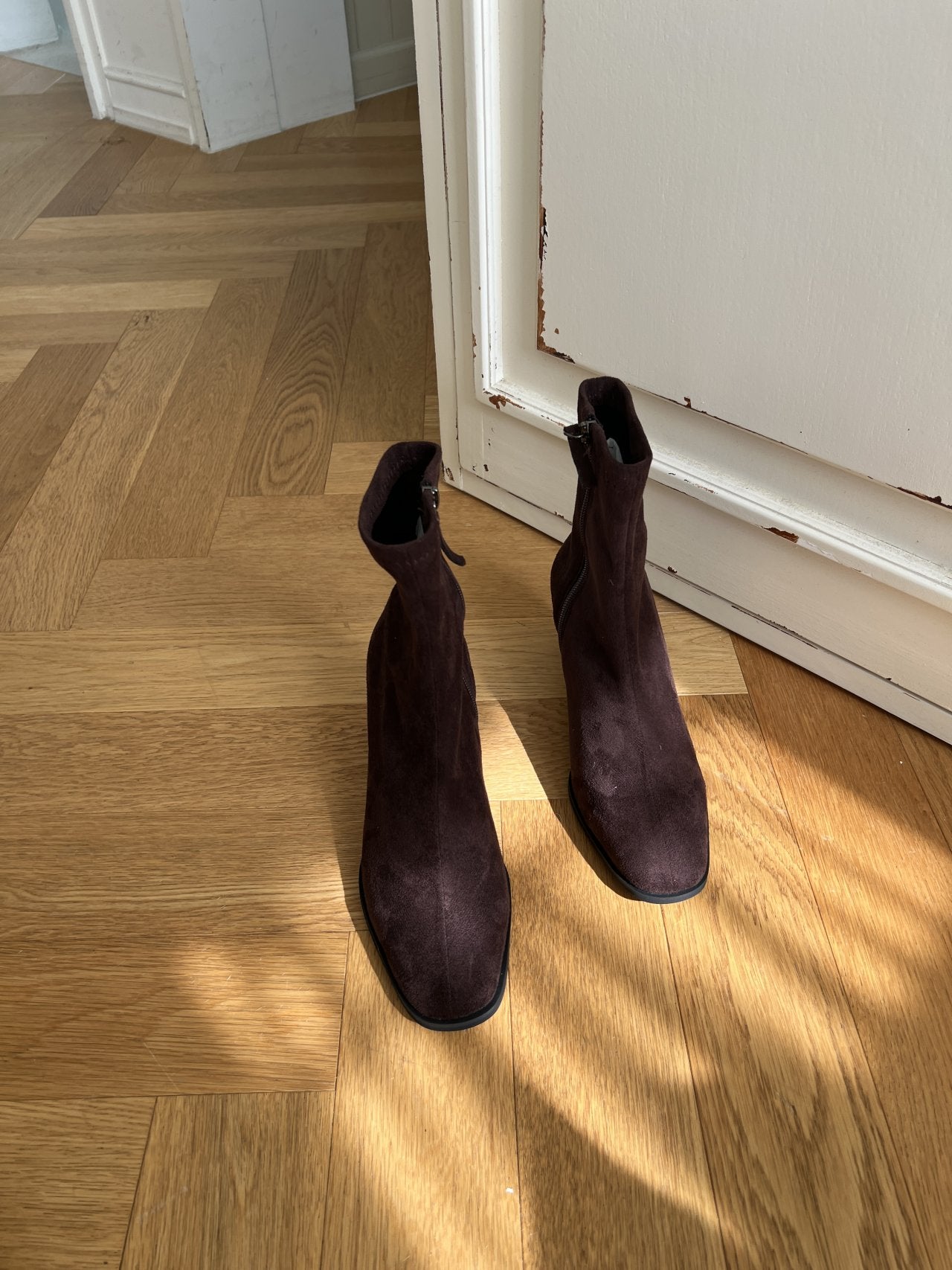 Suede Round 7cm Ankle Boots