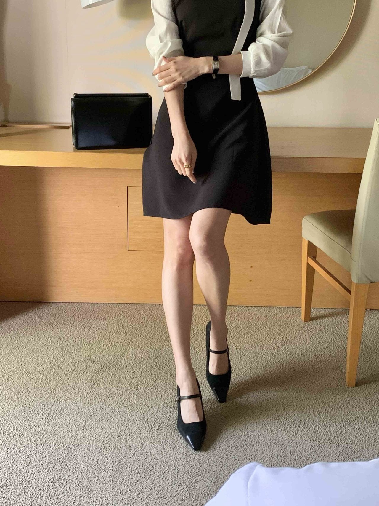 Wool Mary Jane 6cm Pumps