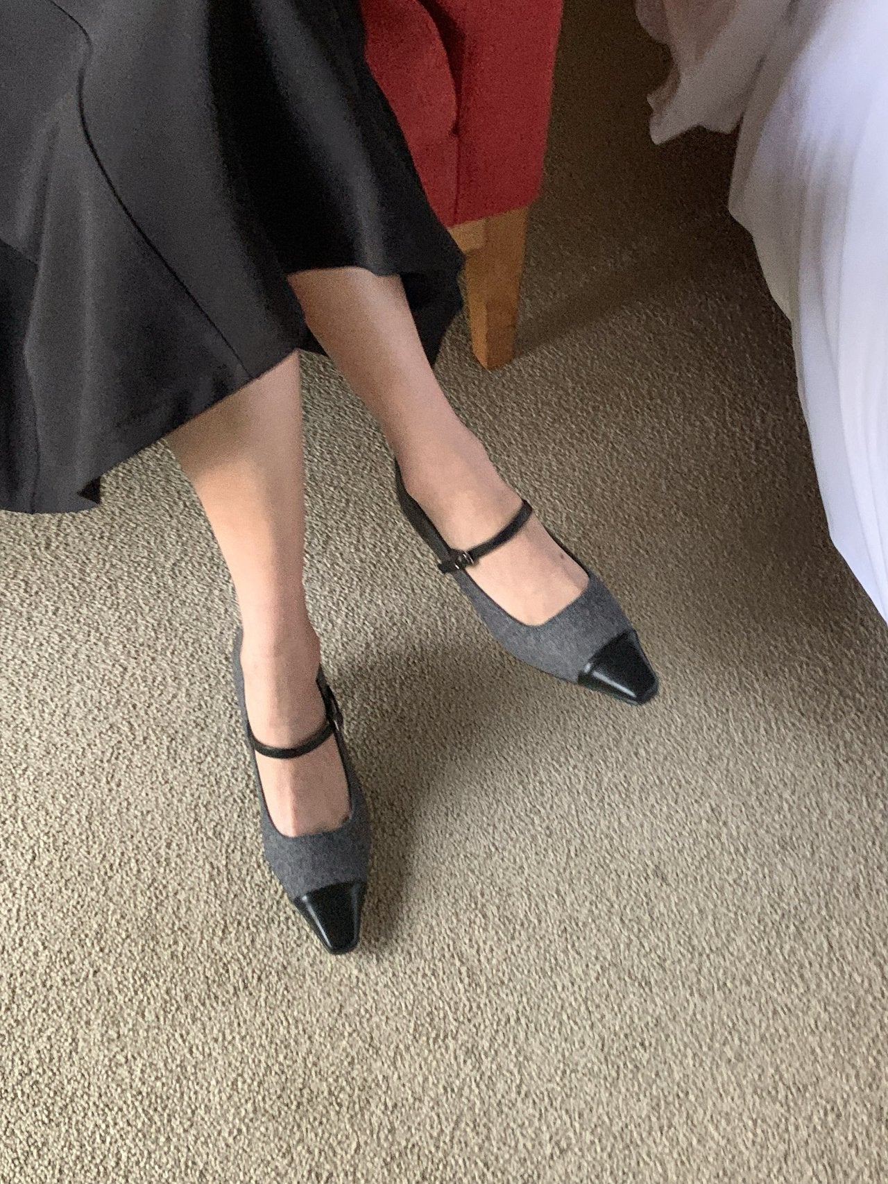 Wool Mary Jane 6cm Pumps