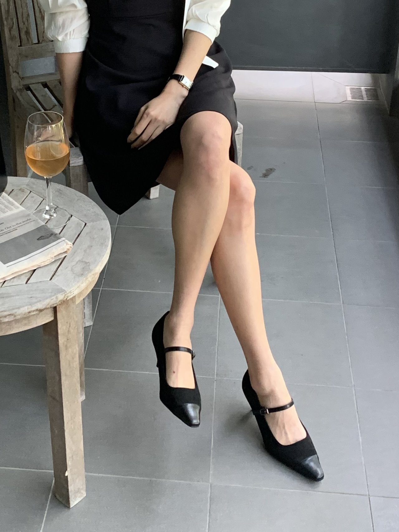 Wool Mary Jane 6cm Pumps