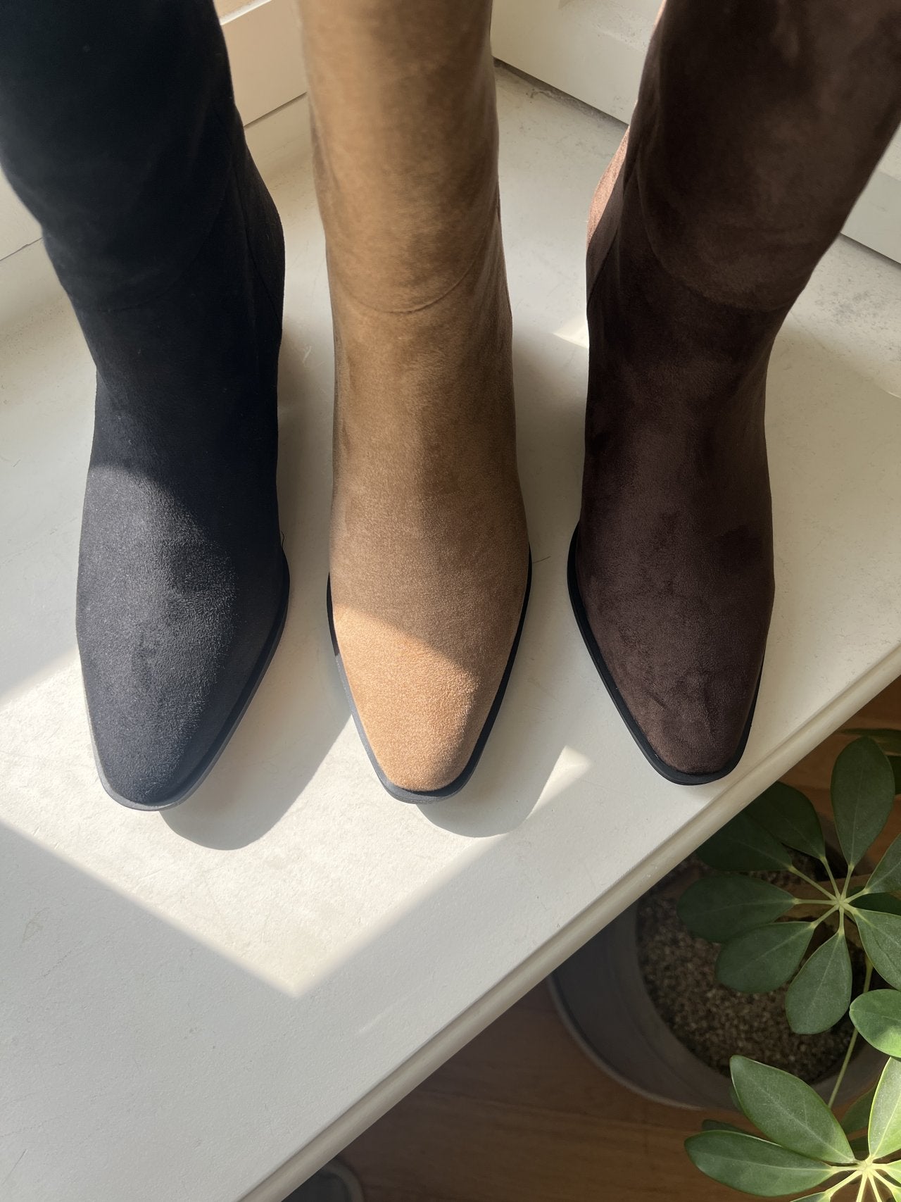 Western suede 5cm long boots