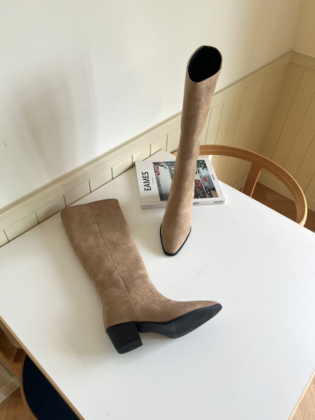 Western suede 5cm long boots